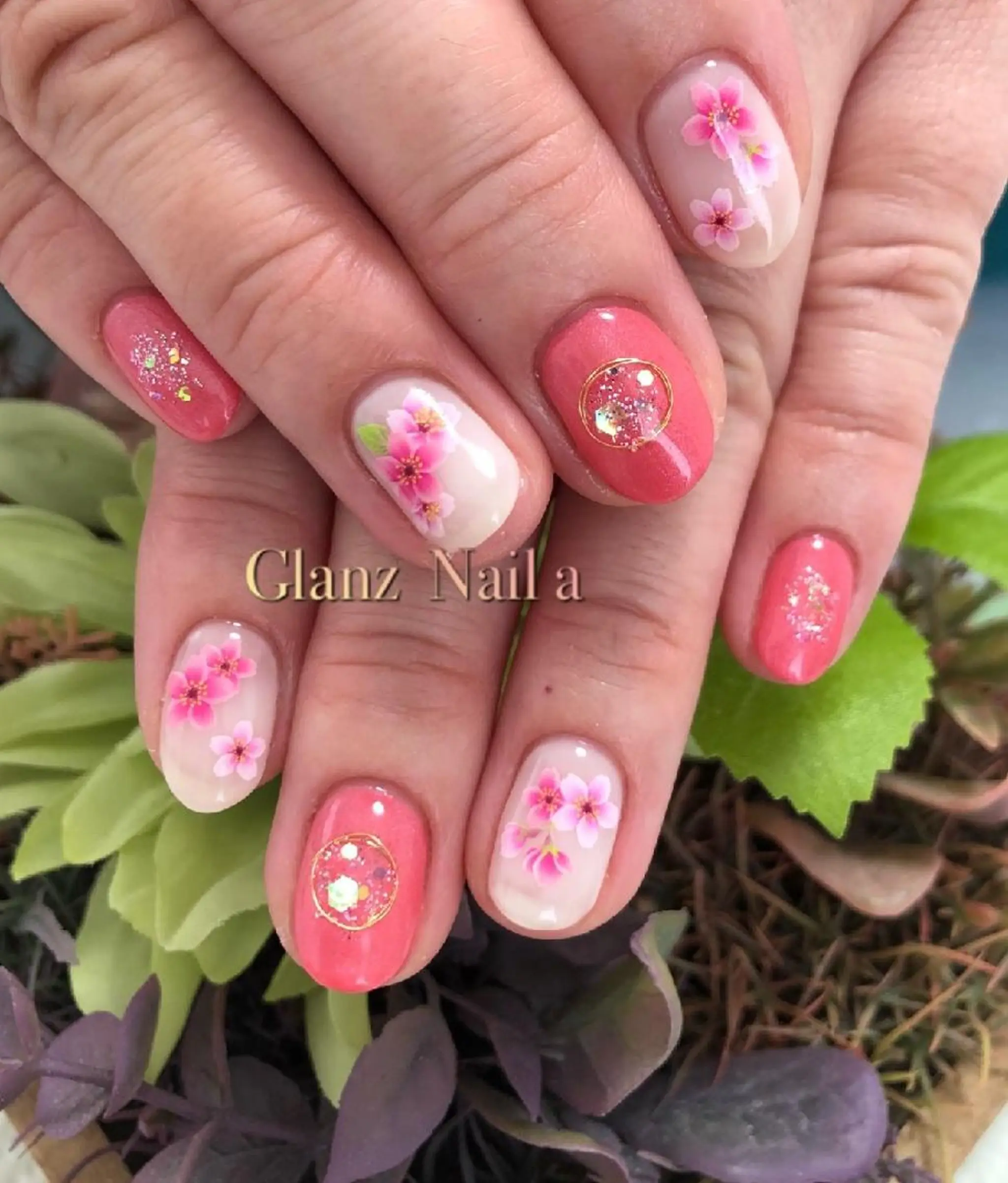 ネイル キラキラネイル ラメ(グリッター) 春ネイル Glanz  Nail aのネイルデザイン