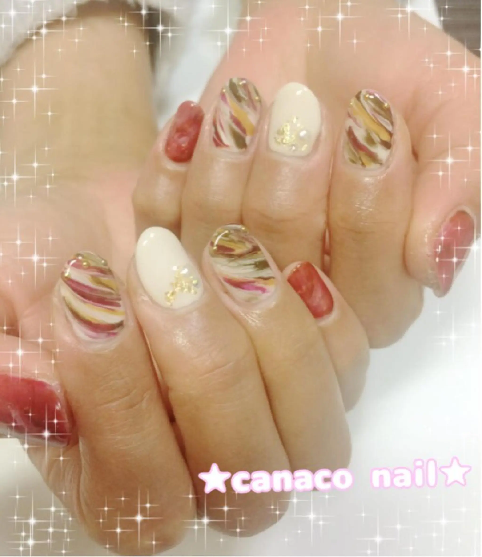 ネイル アートネイル ジェルネイル パラジェル ストーンネイル ハンドネイル ハンドケア Felice所属・ベテランネイル cnc  nailのネイルデザイン