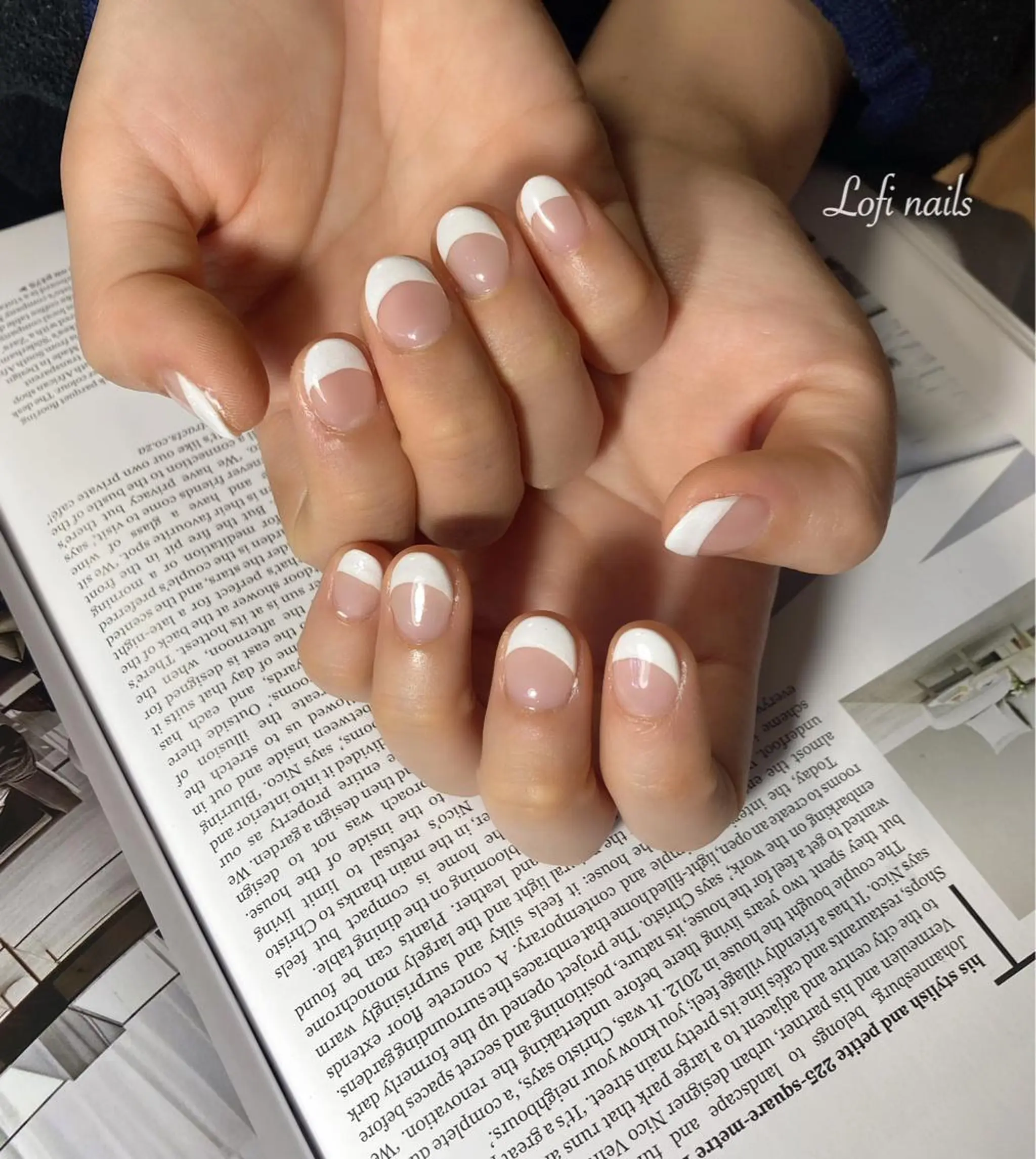 ショート ネイル フレンチネイル ホワイト Lofi nails ゆきこのネイルデザイン