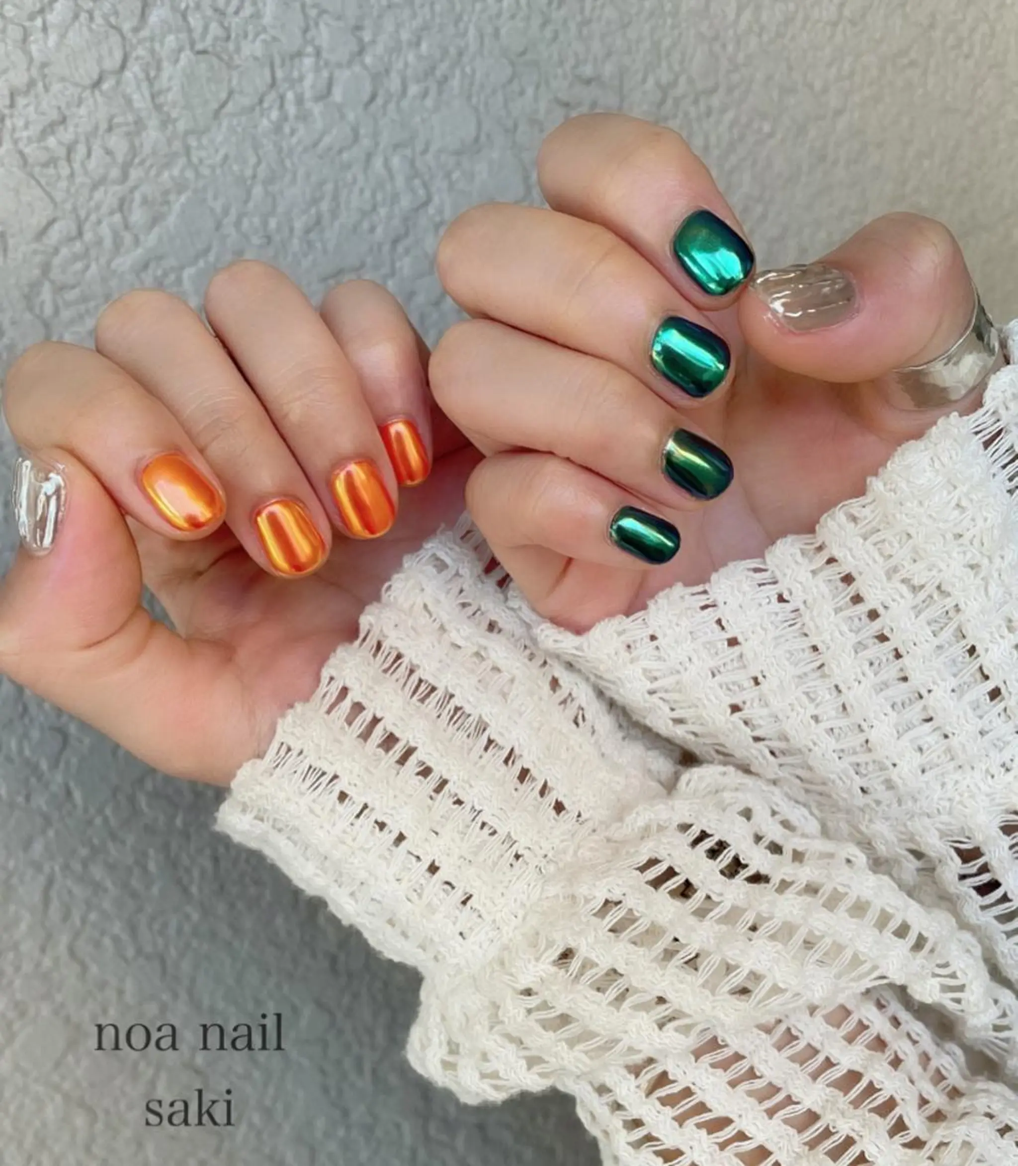 ネイル アートネイル オーロラネイル ジェルネイル 氷ネイル・うるうるネイル ミラーネイル nailsalon noa所属・nailsalon noaのネイルデザイン