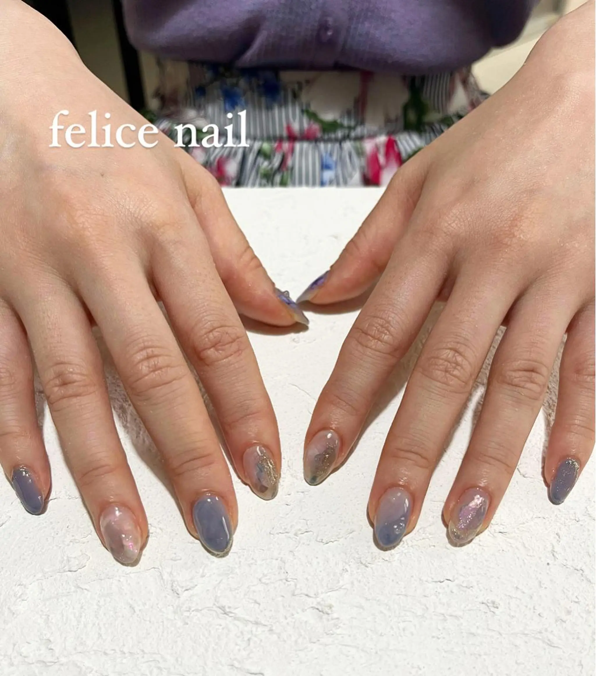 ネイル オーロラネイル ジェルネイル マグネットネイル ニュアンスネイル オフィスネイル felice nailのネイルデザイン