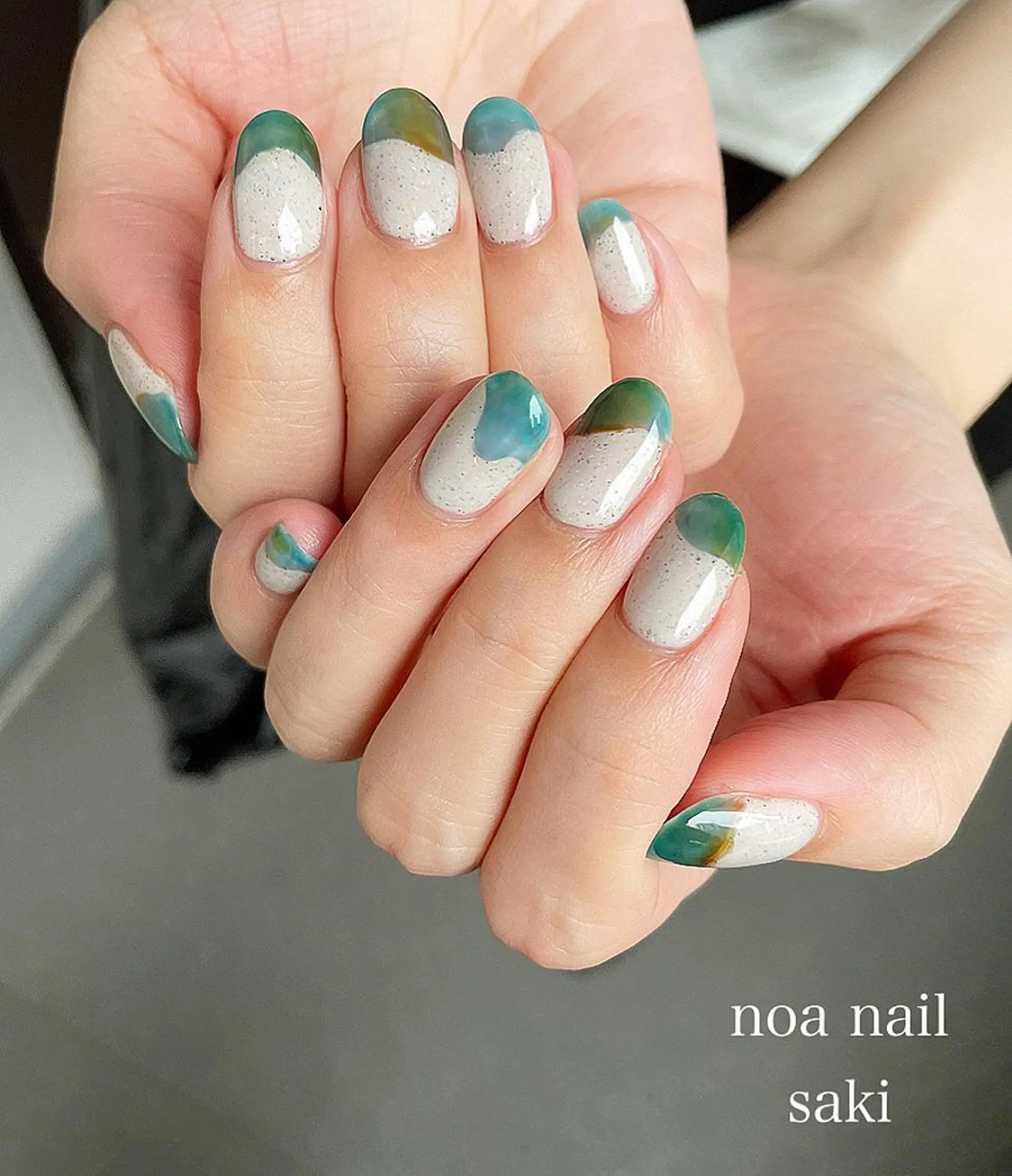 ネイル アートネイル オーロラネイル ジェルネイル 氷ネイル・うるうるネイル ミラーネイル nailsalon noa所属・nailsalon noaのネイルデザイン