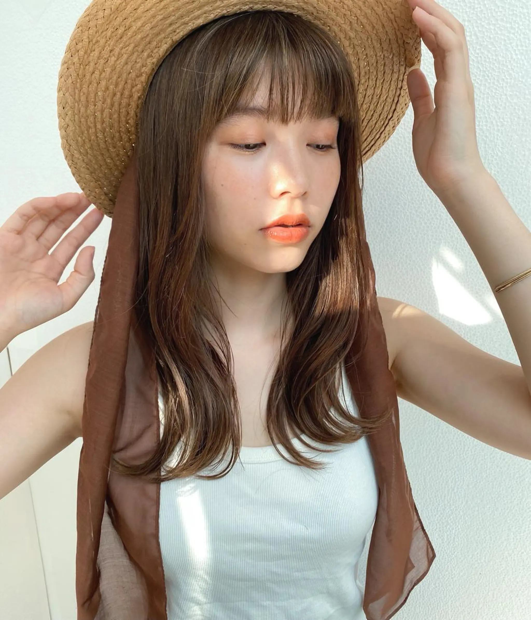 ロング カラー パーマ ヘアアレンジ メンズ キッズ ネイル マツエク・マツパ モリモト サナのヘアスタイル