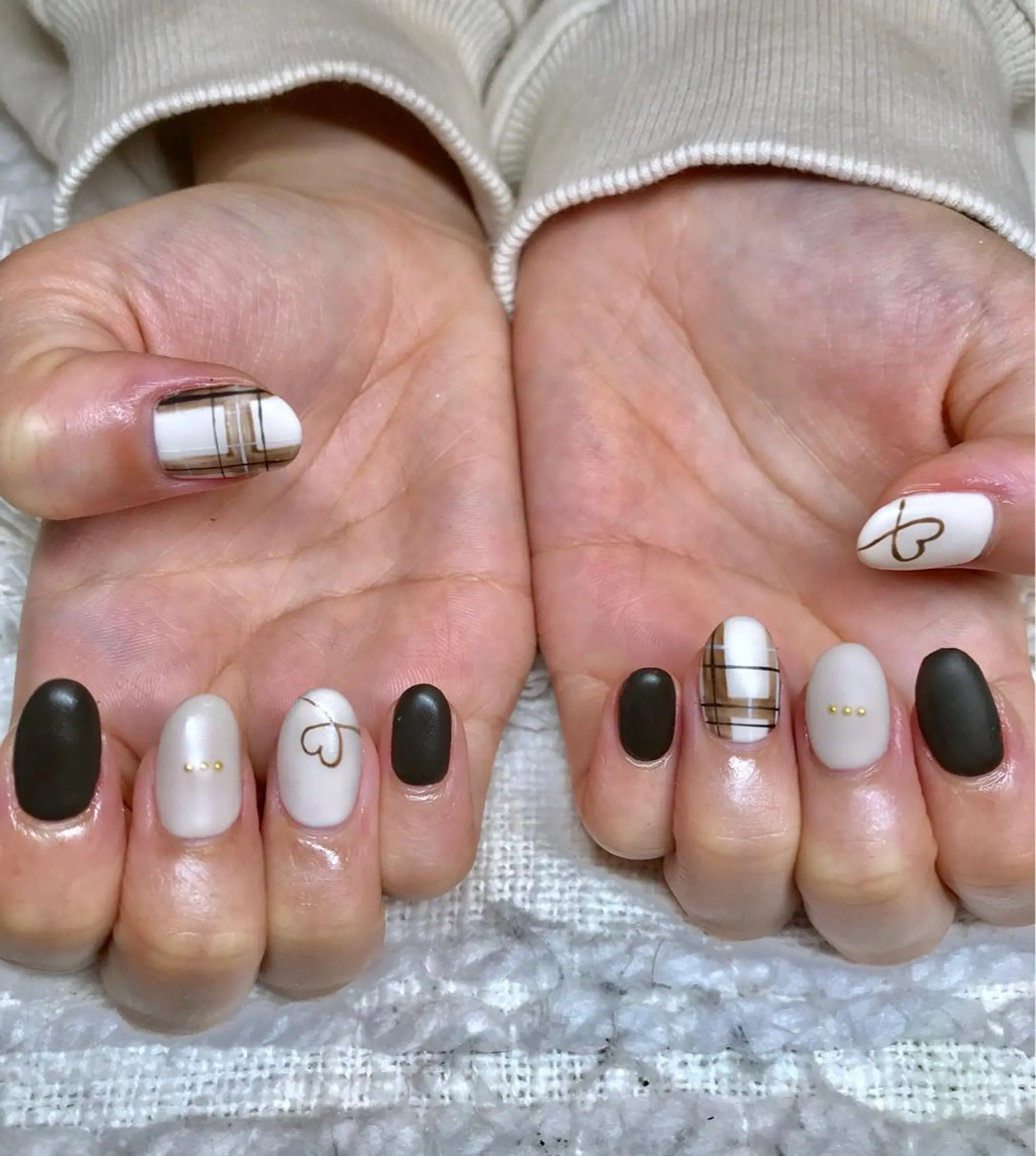 ミディアム カラー パーマ ヘアアレンジ ネイル マツエク・マツパ マットネイル nail&eye Aoのマツエク・マツパデザイン