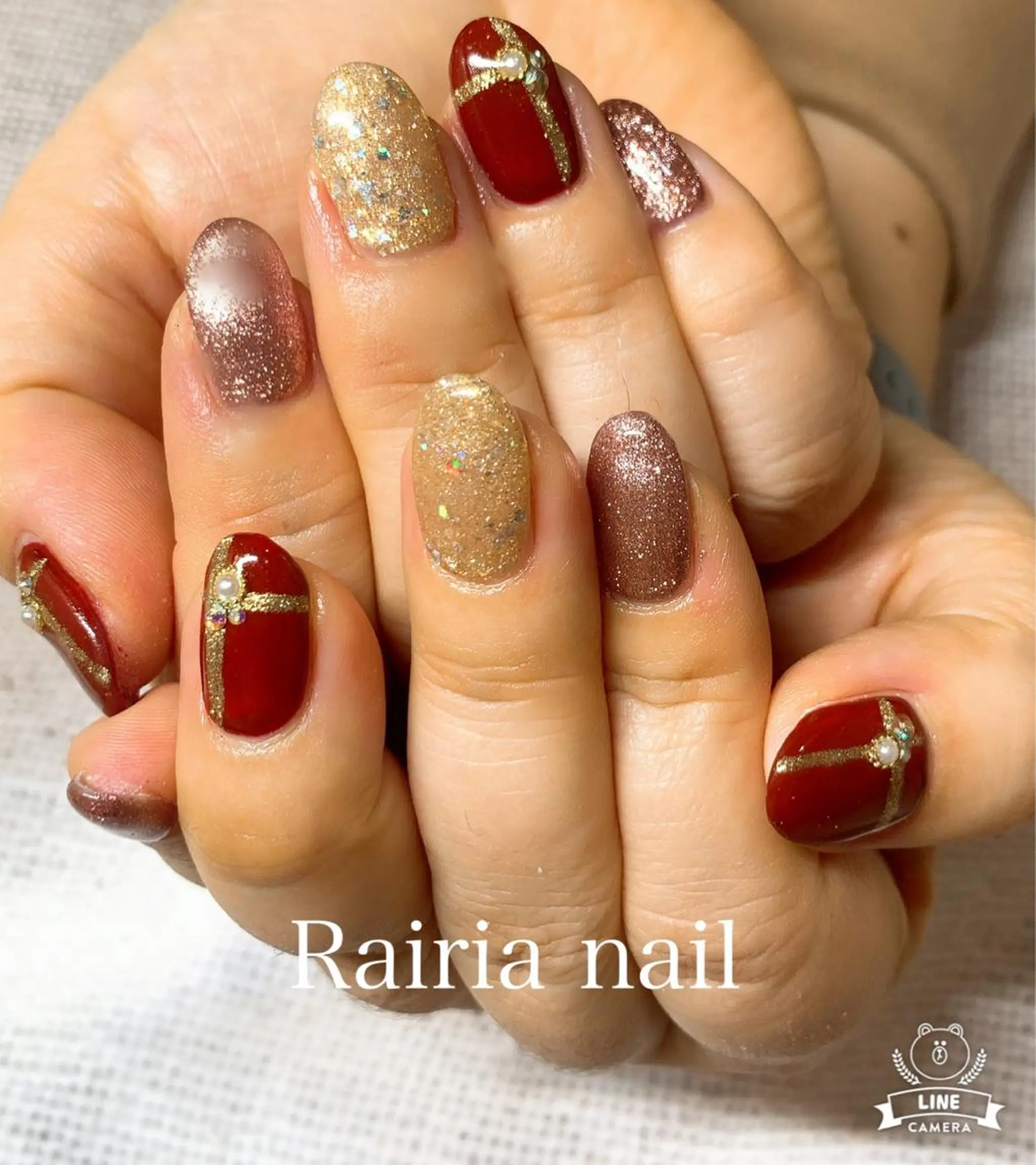 ネイル アートネイル ジェルネイル パラジェル 冬ネイル Rairia nail本八幡店のネイルデザイン