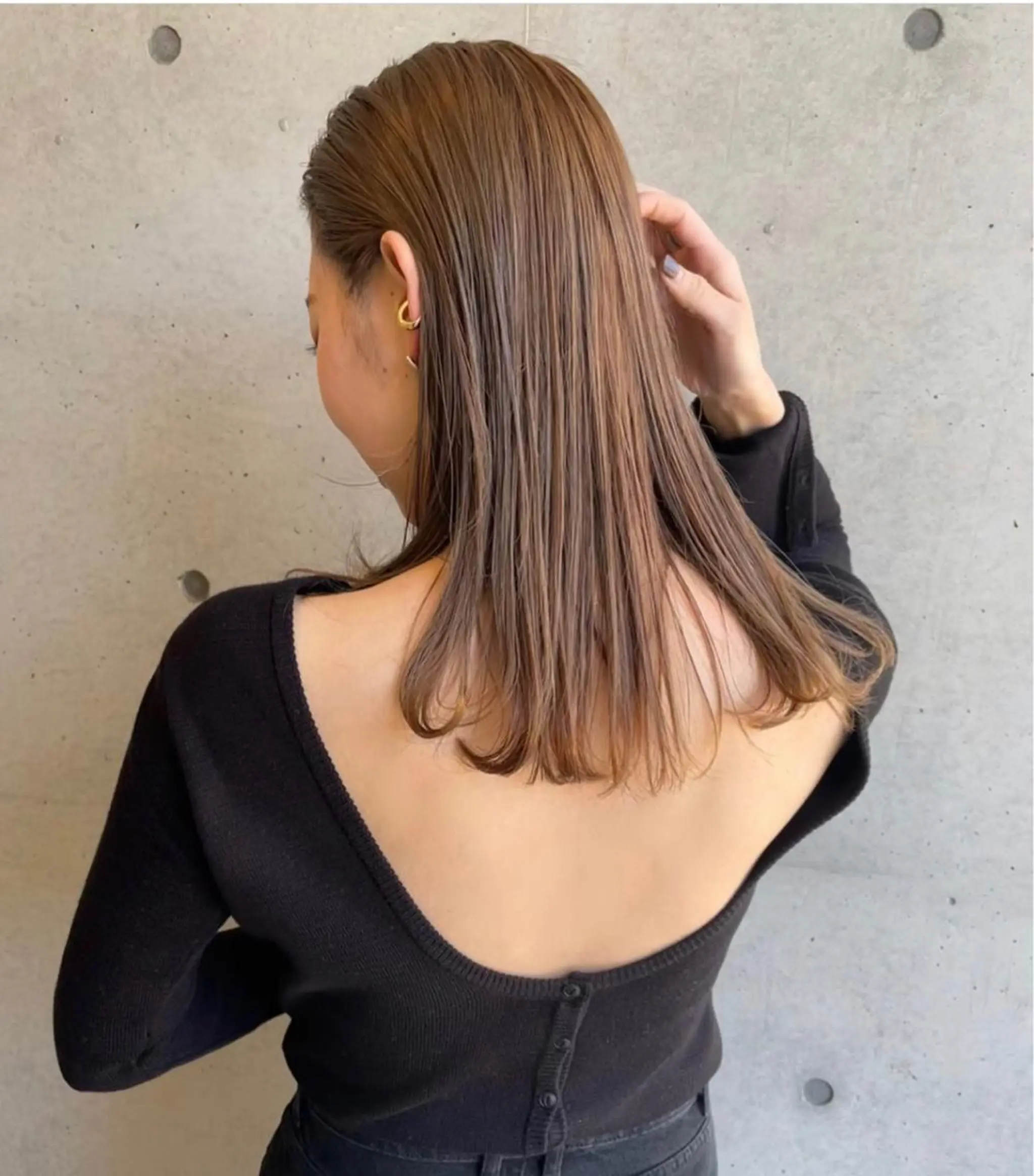 セミロング カラー ベージュカラー まろやか透明感カラー ♡MANAのヘアスタイル