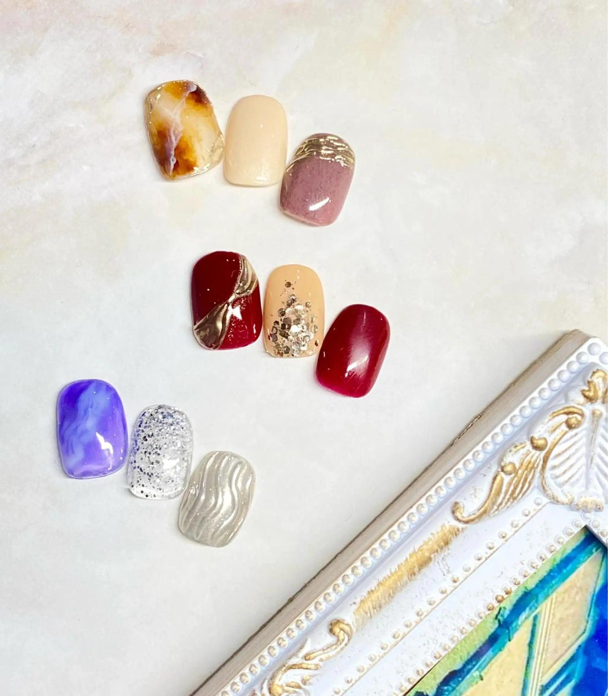 ネイル アートネイル ジェルネイル ミラーネイル パラジェル 夏ネイル Nail&eye Belire 新宿のネイルデザイン