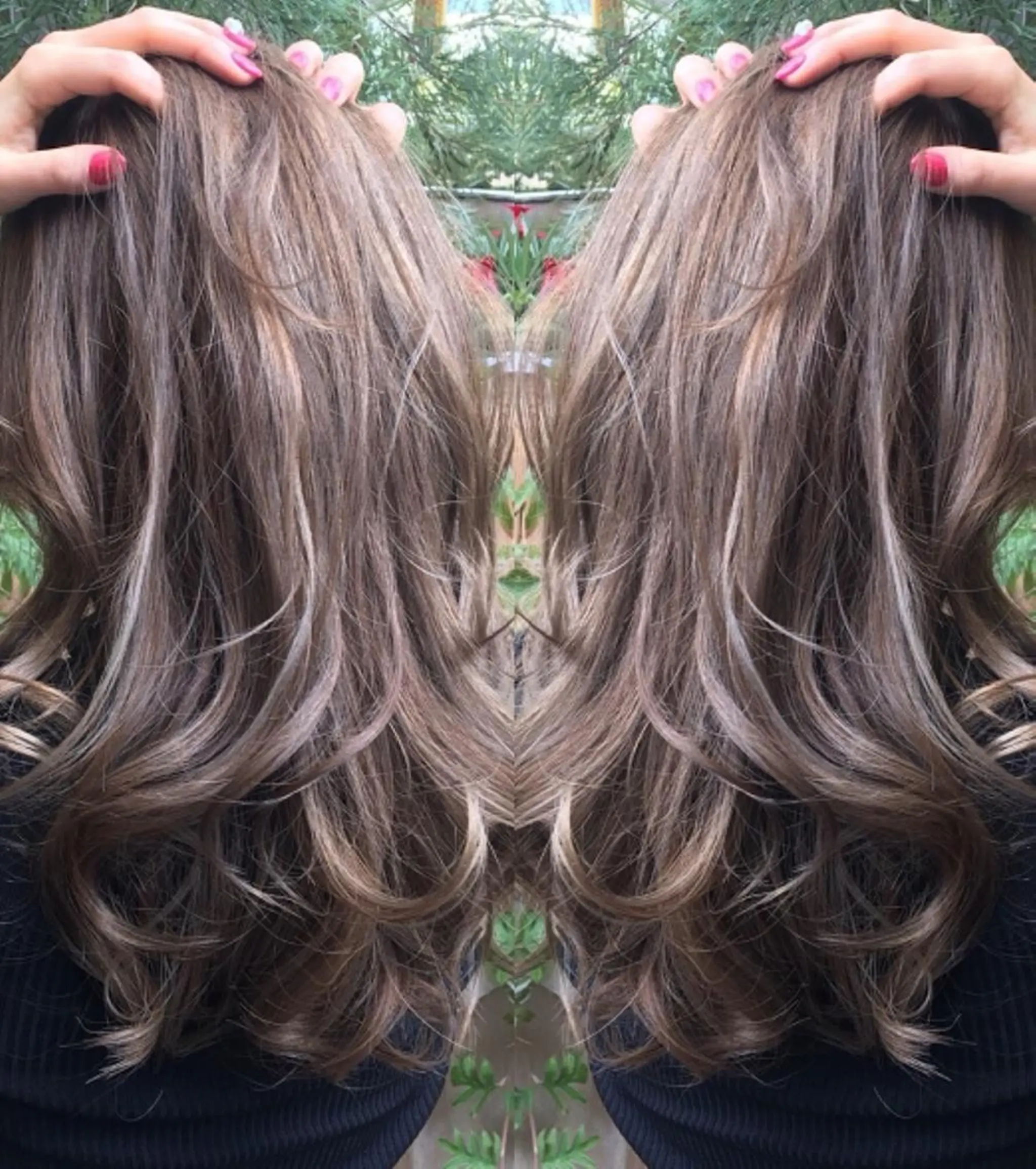 ロング カラー パーマ ヘアアレンジ Device ディバイスのヘアスタイル