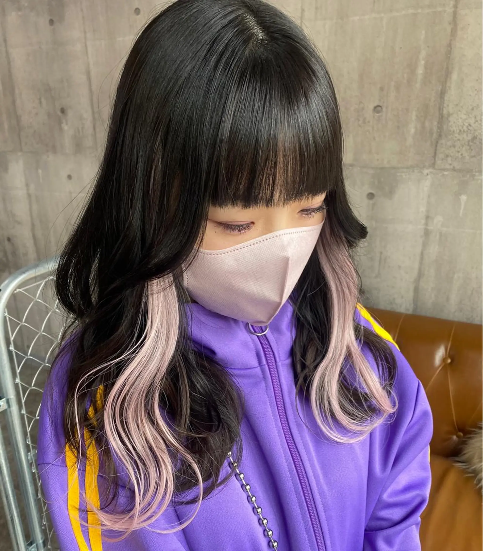 セミロング カラー シールエクステ ブリーチ 透明感カラー ハイライトカラー ハイトーンカラー エクステ SHURI❤️‍🔥 中/韓mix ♡のヘアスタイル