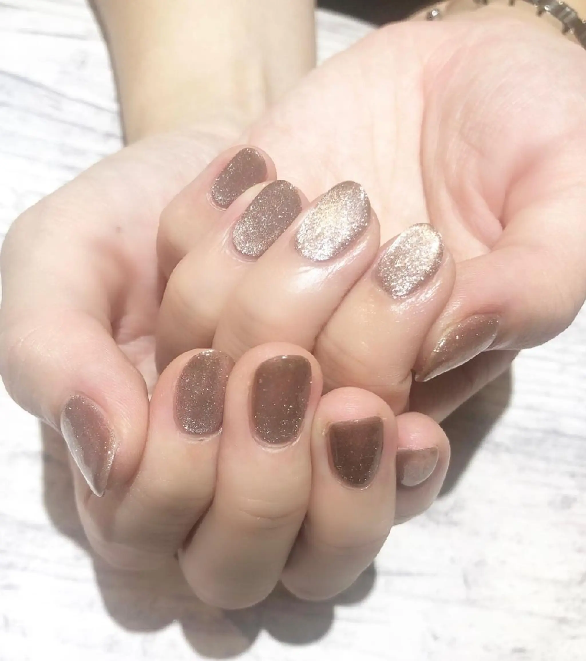 ネイル アートネイル フレンチネイル ジェルネイル グラデーション ラメ(グリッター) ハンドネイル PURE NAIL所属・PURE NAILのネイルデザイン