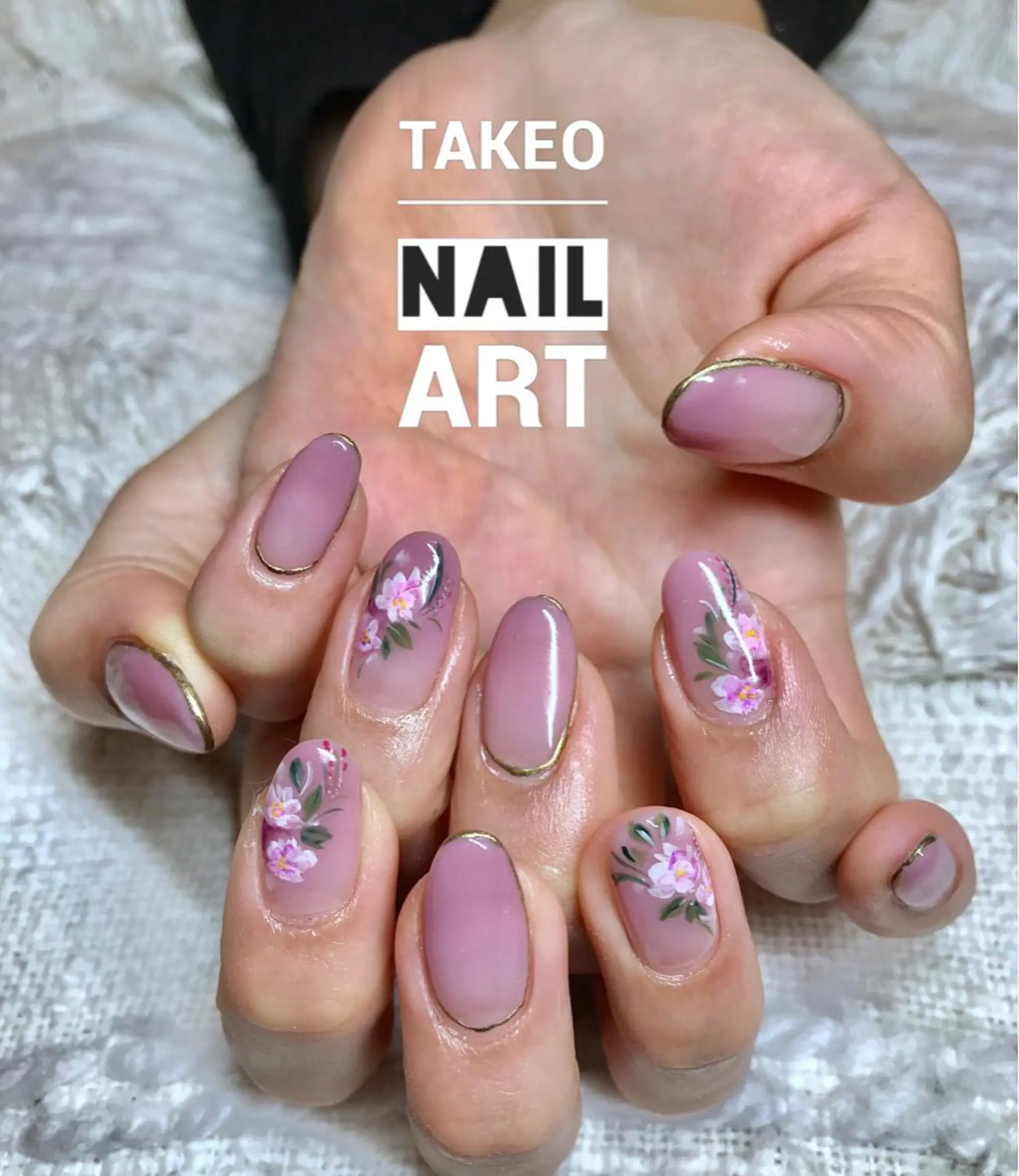 ミディアム ネイル マツエク・マツパ フラワーネイル nail&eye Aoのマツエク・マツパデザイン
