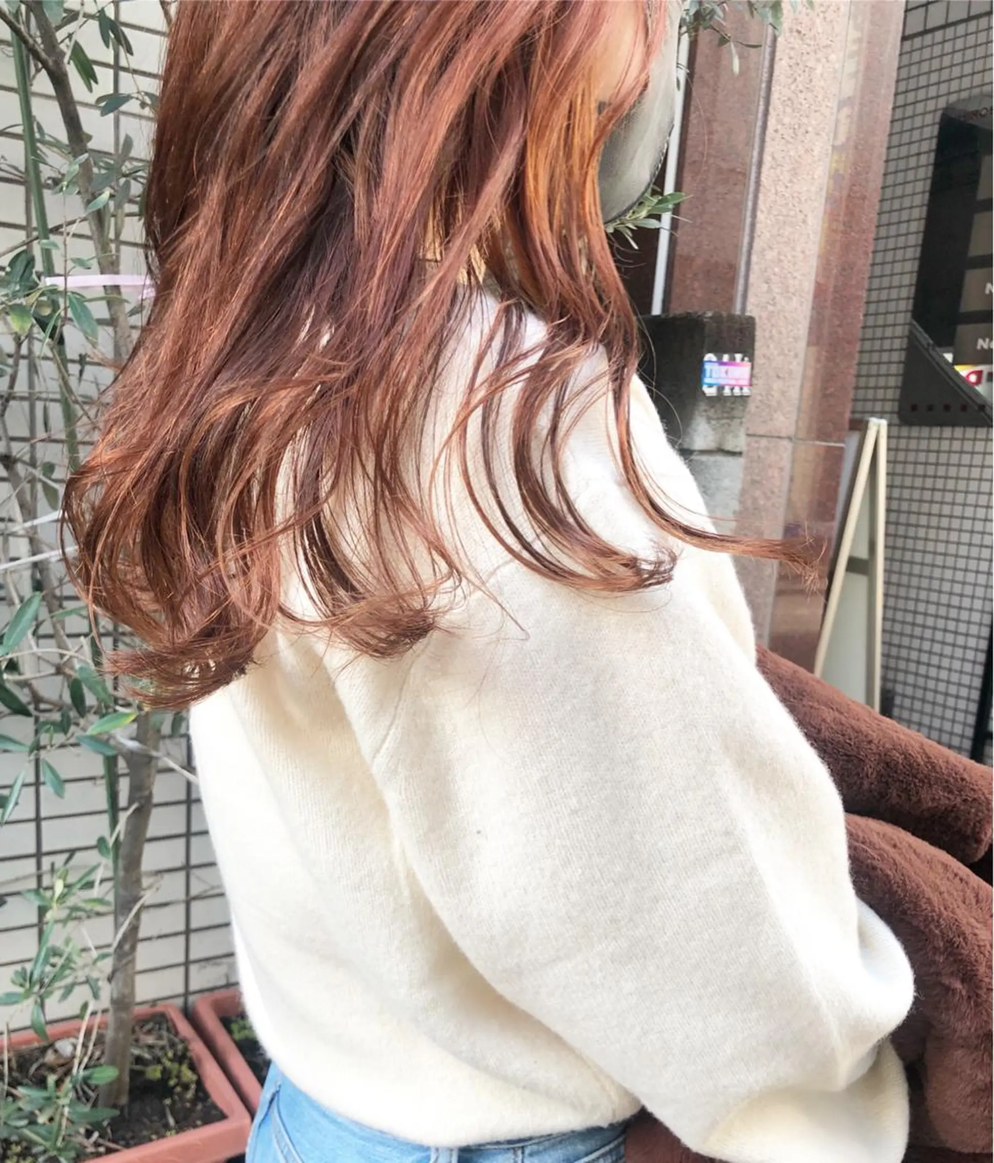 ロング カラー ベージュカラー オレンジ オレンジベージュ カット ヘアカラー トリートメント ヘアセット 🌷ボブ/髪質改善 ストレートのヘアスタイル