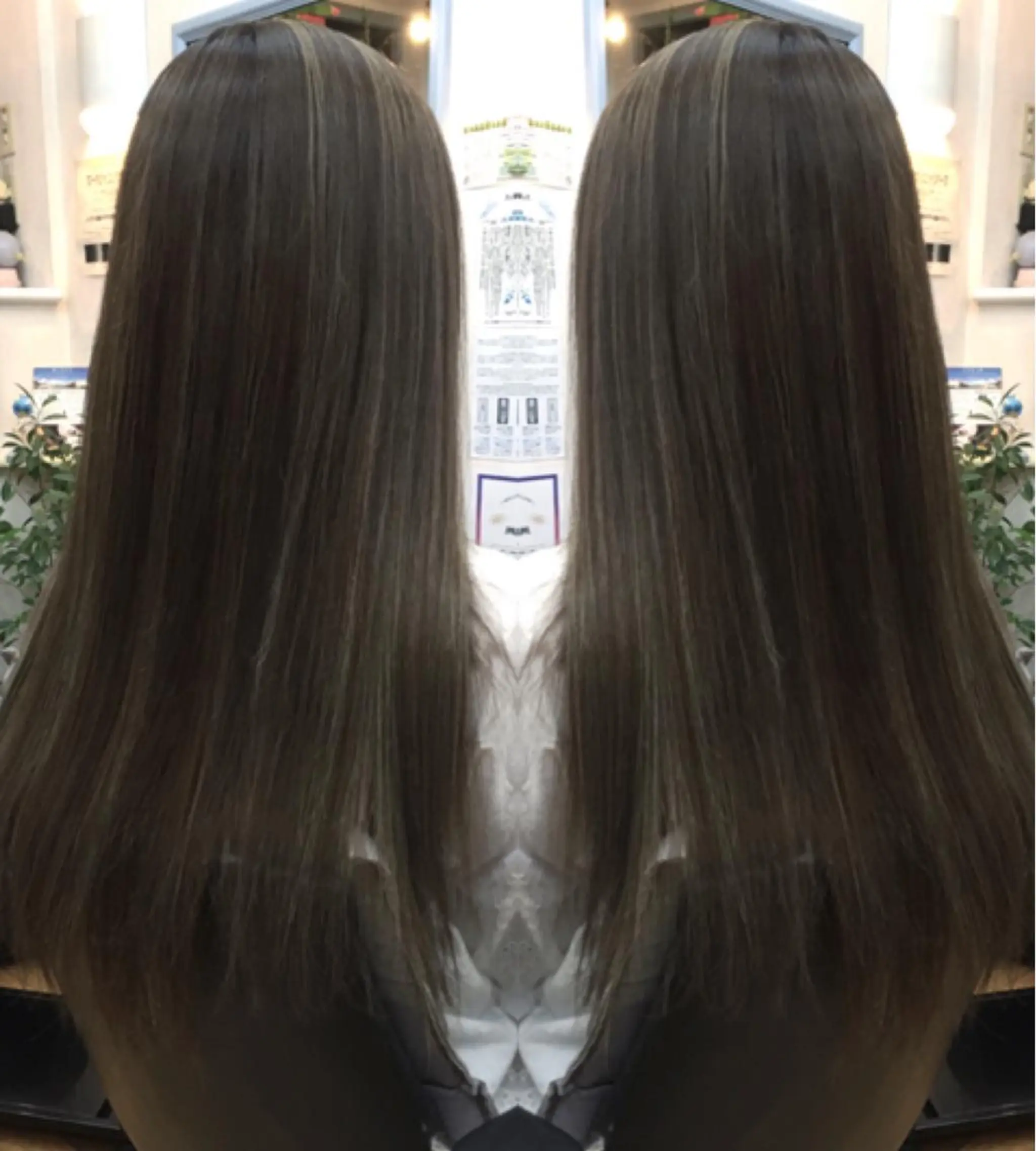 ロング カラー マツエク・マツパ グレージュ ハイライトカラー 外国人風カラー ハイライト カット ヘアカラー BOB所属・三輪 太一のヘアスタイル