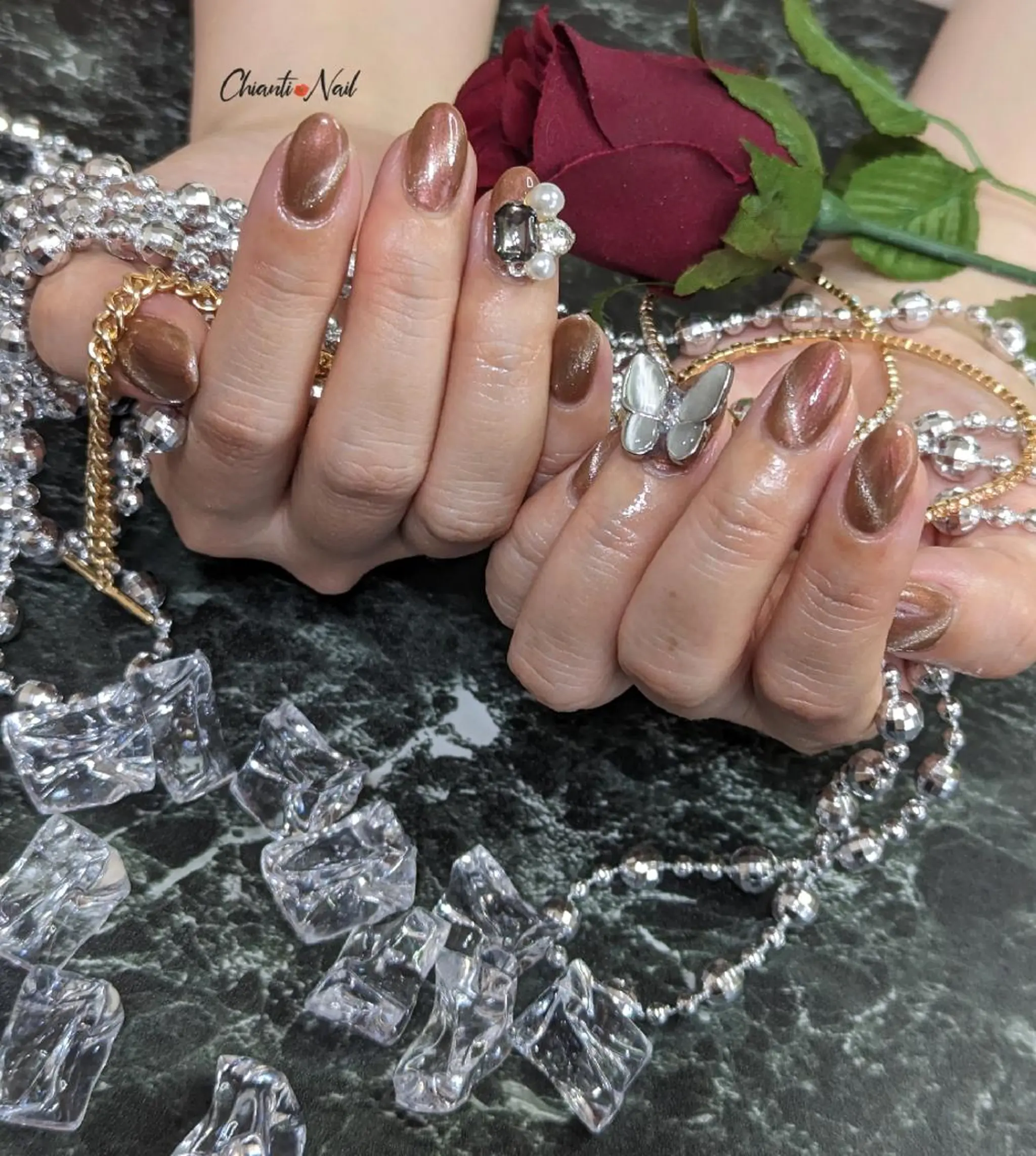 ネイル マグネットネイル マグネットワンカラー ワンカラーネイル Chianti Nailのネイルデザイン