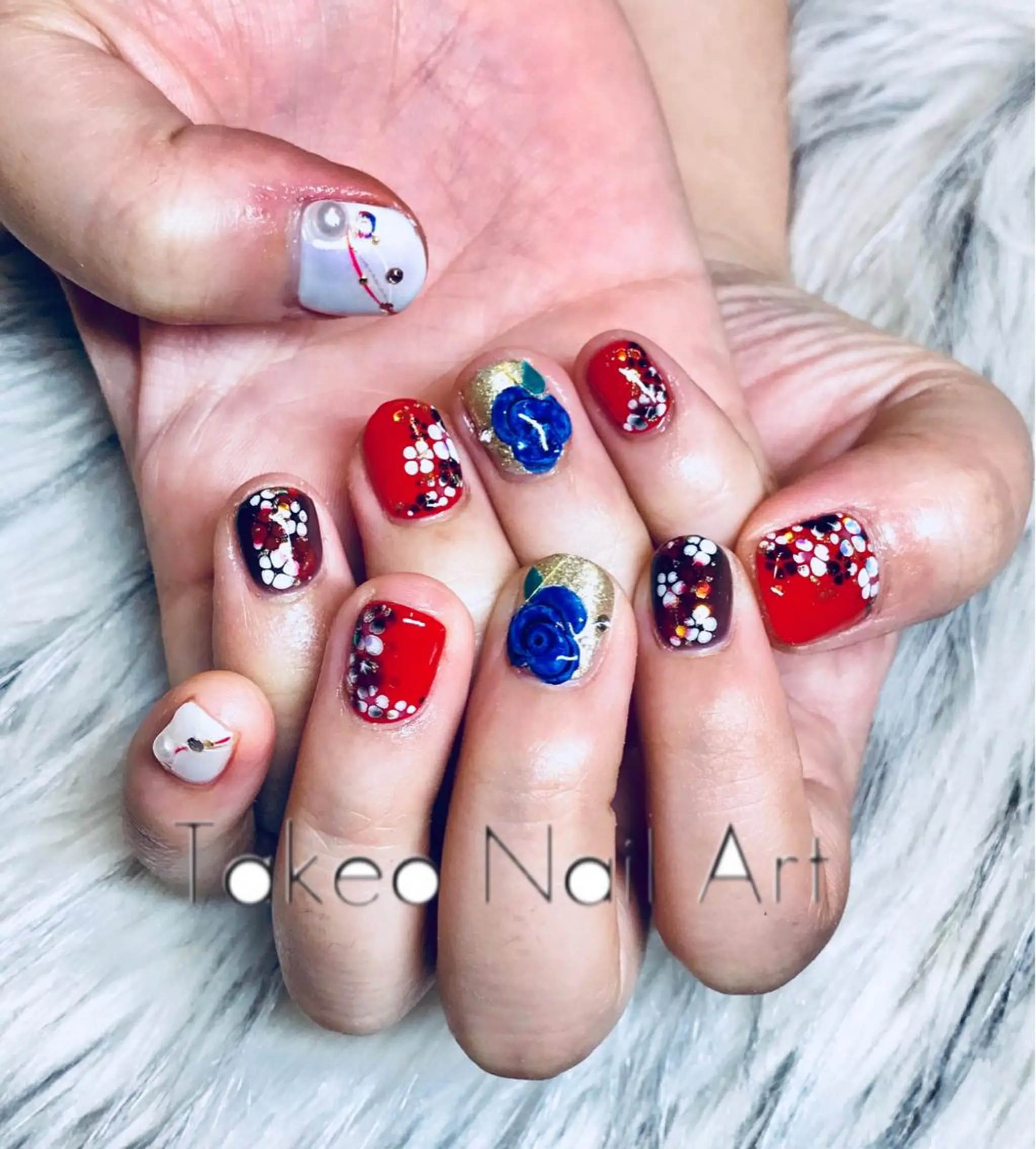 ショート ネイル 成人式 nail&eye Aoのマツエク・マツパデザイン