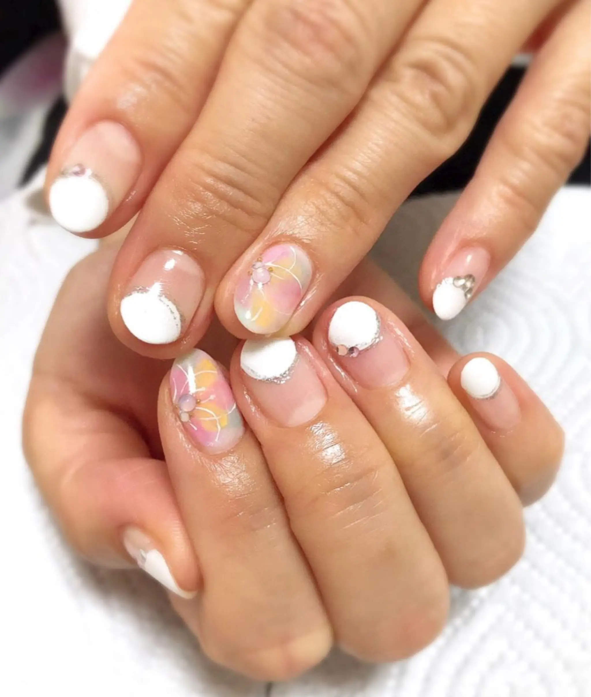 ネイル アートネイル 長さ出し フットネイル グリーン ニュアンスネイル Lily Roseスタッフ一同のマツエク・マツパデザイン