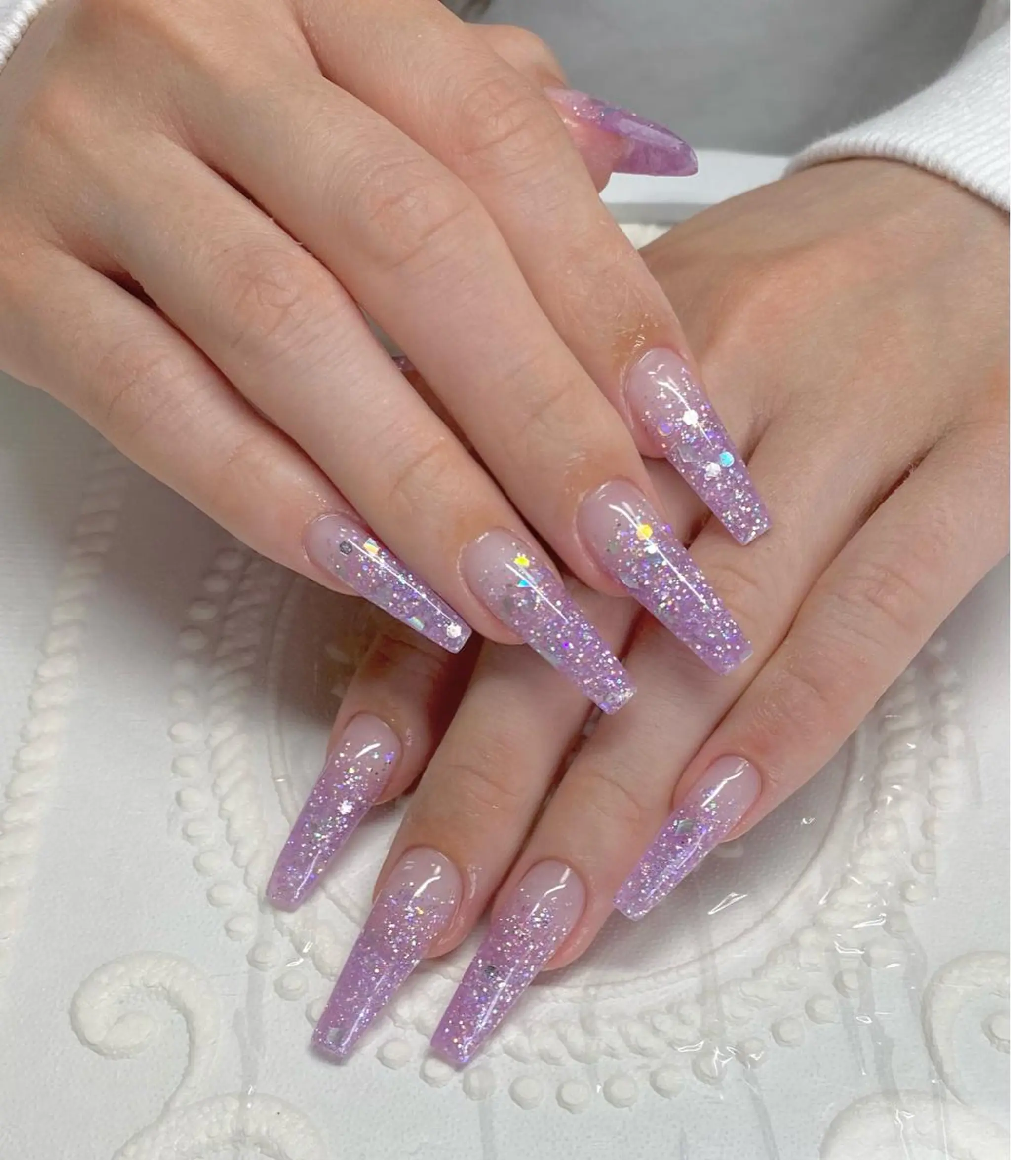 ロング ネイル ホログラムネイル パステルネイル ハンドネイル lune nail_2017のその他イメージ