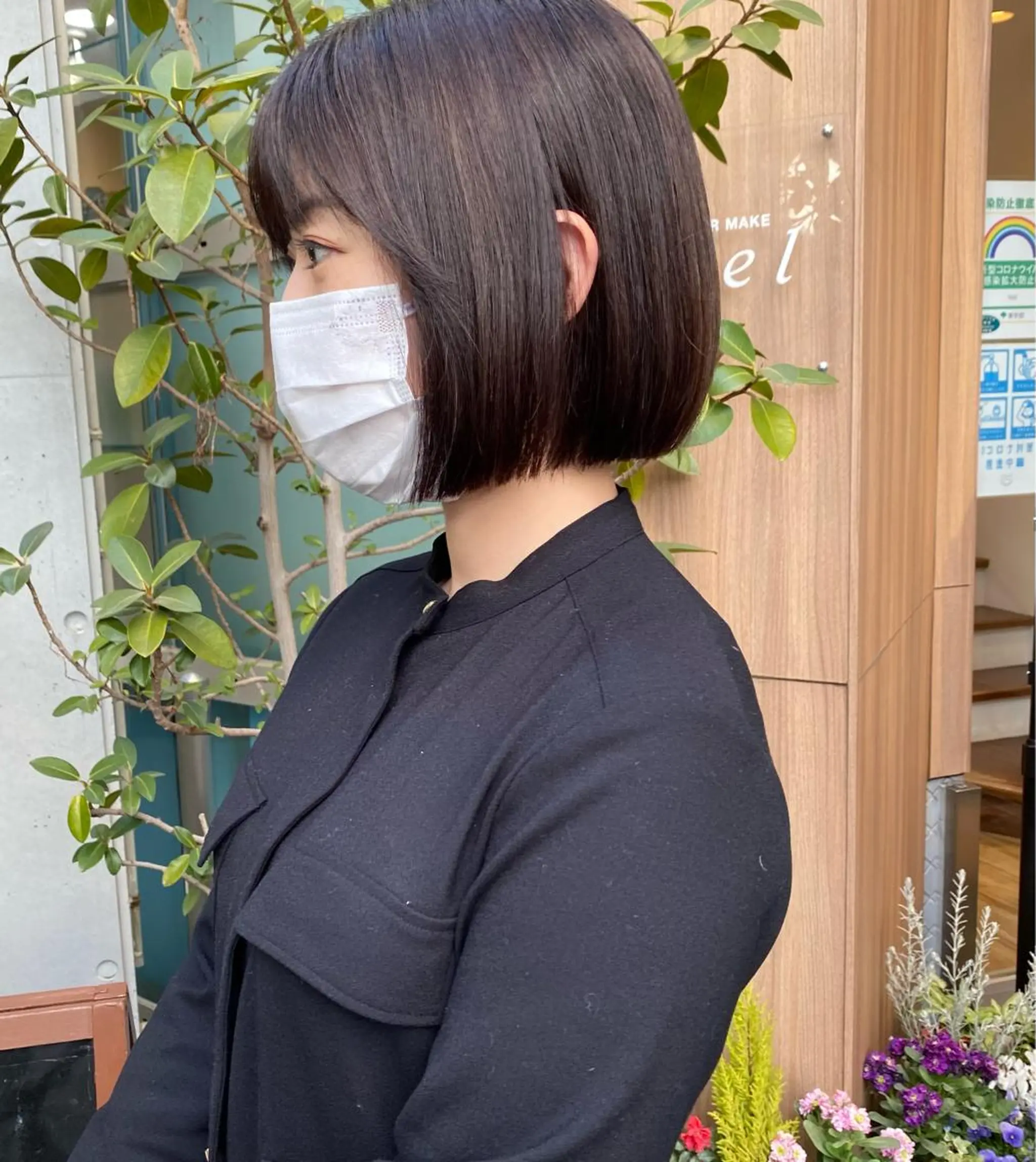 ショート カラー ボブ レイヤーカット /透明感/千葉怜寿のヘアスタイル