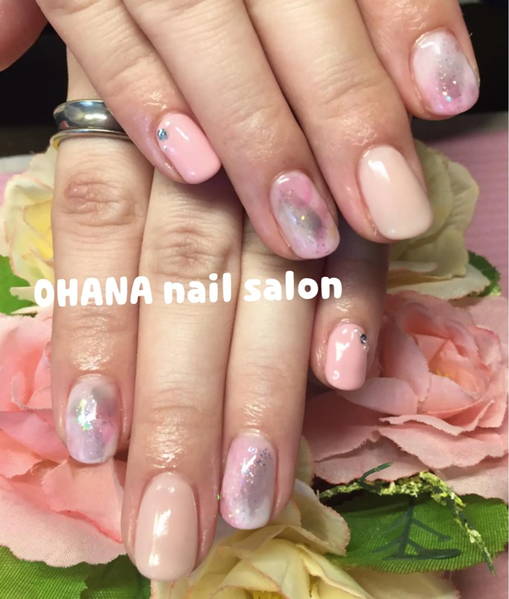 ネイル ジェルネイル ピンク 春ネイル 那覇🏝️台湾人 ネイリストSHIUのネイルデザイン
