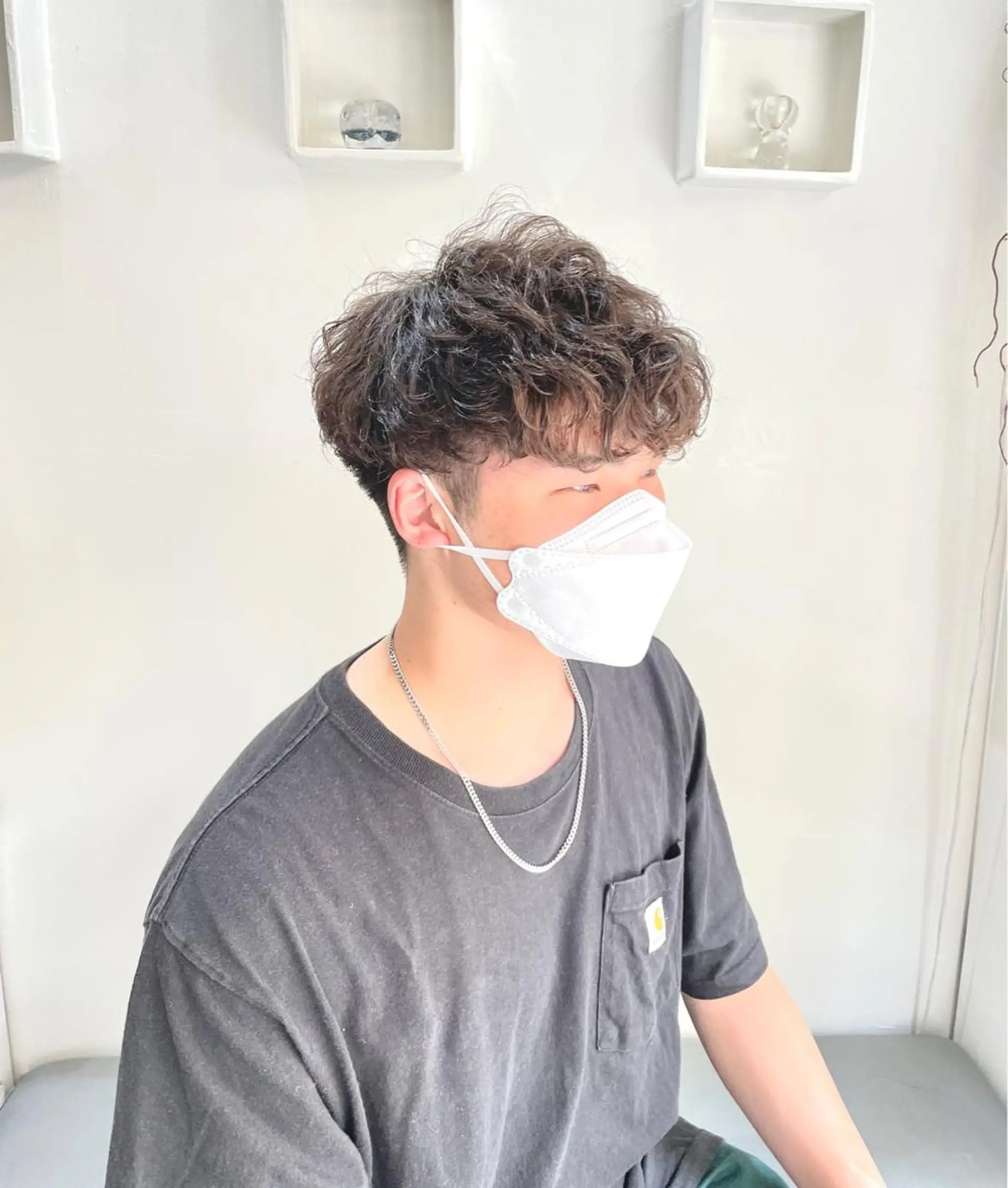 ショート パーマ メンズ メンズパーマ 波巻きパーマ MVALLEY所属・韓国ヘア/ 古川のヘアスタイル