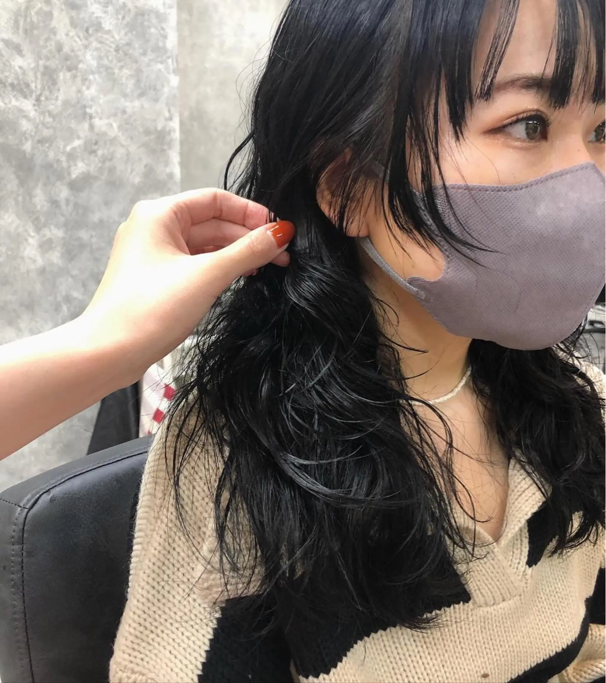 ロング パーマ 細川 夕利亜のヘアスタイル