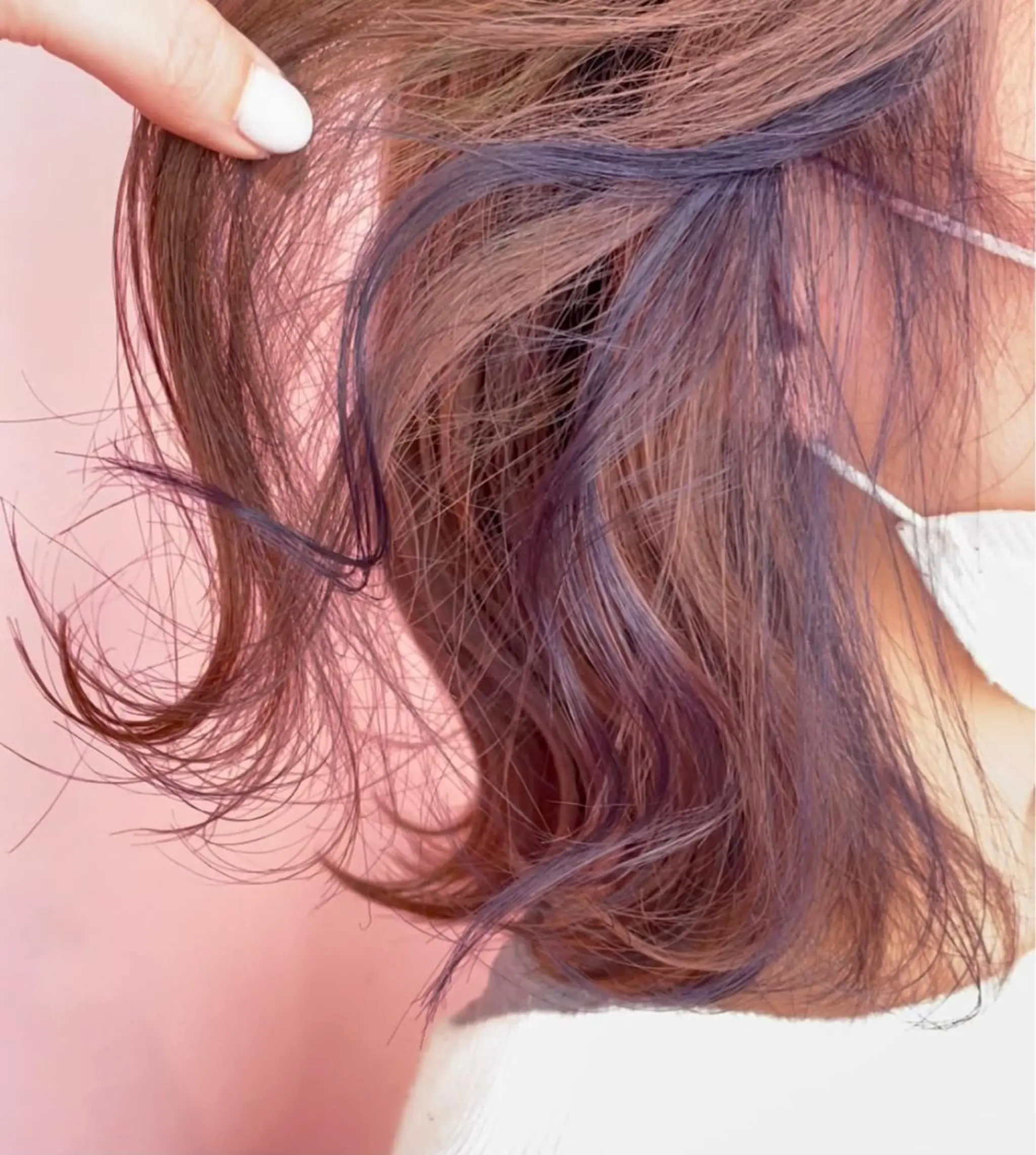 ミディアム カラー ブルーカラー ブルーラベンダー インナーカラー ラベンダーカラー 心斎橋/ブリーチ minamiのヘアスタイル