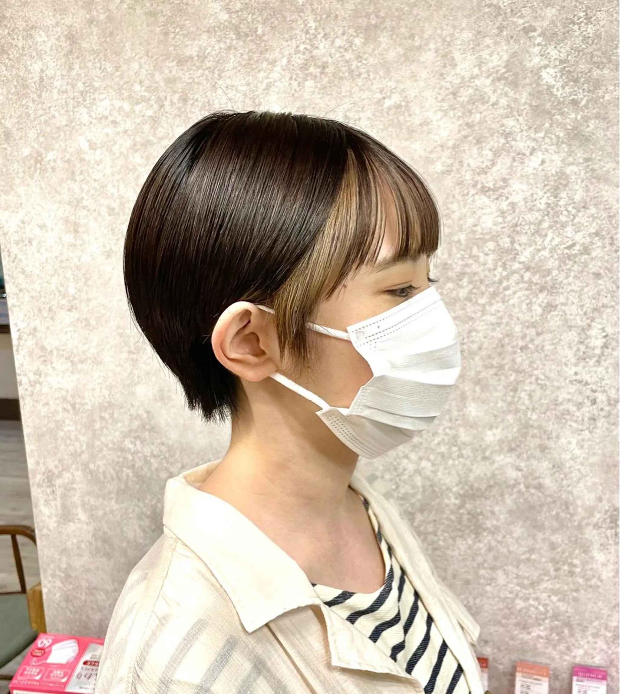 ショート カラー ミストバング ベージュカラー ブリーチ  フェイスフレーミング 🫧ヒシダアキ /taboo🫧のヘアスタイル