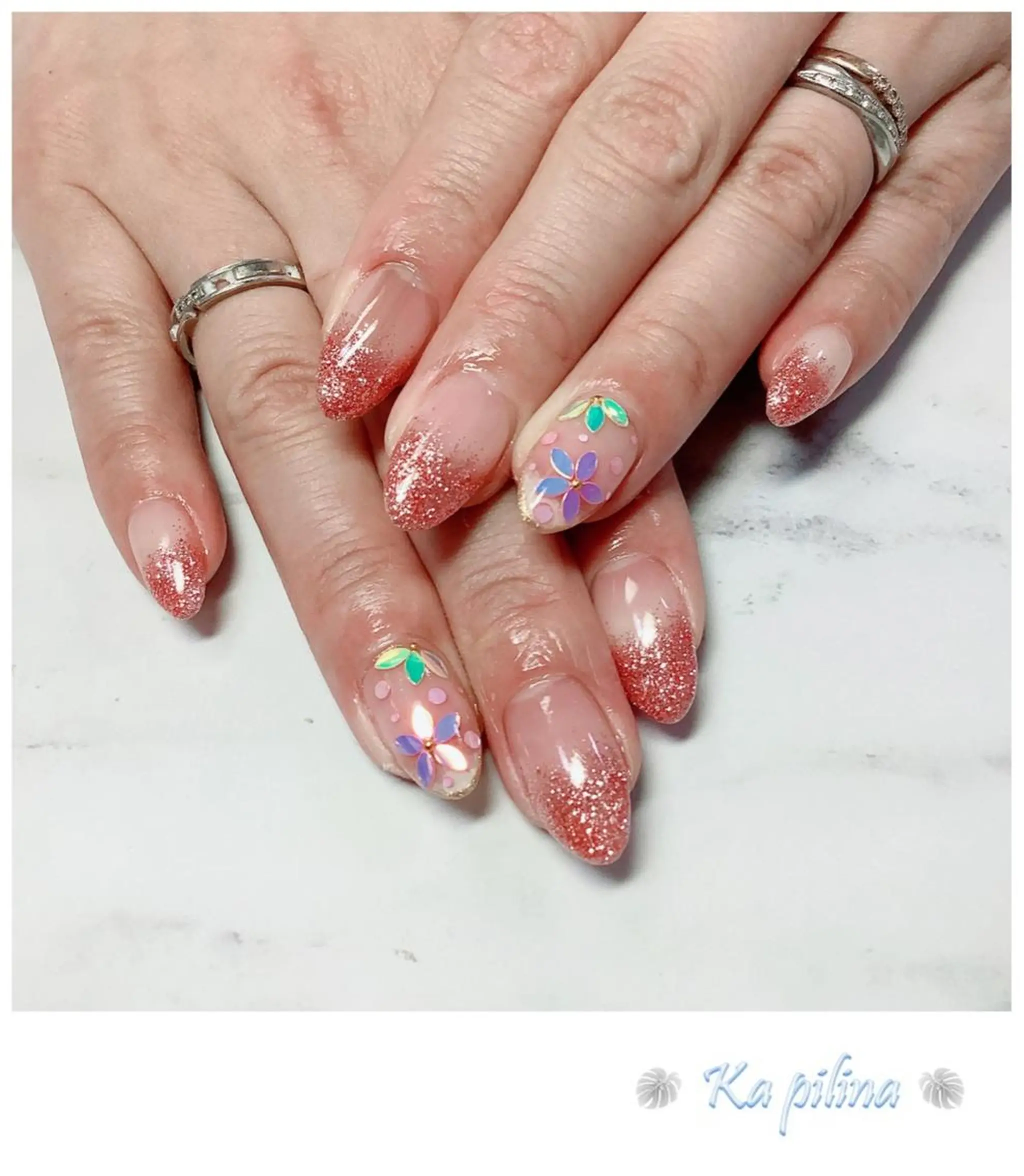 ネイル グラデーション ラメ(グリッター) ラメグラデーション Nail salon Ka pilinaのネイルデザイン