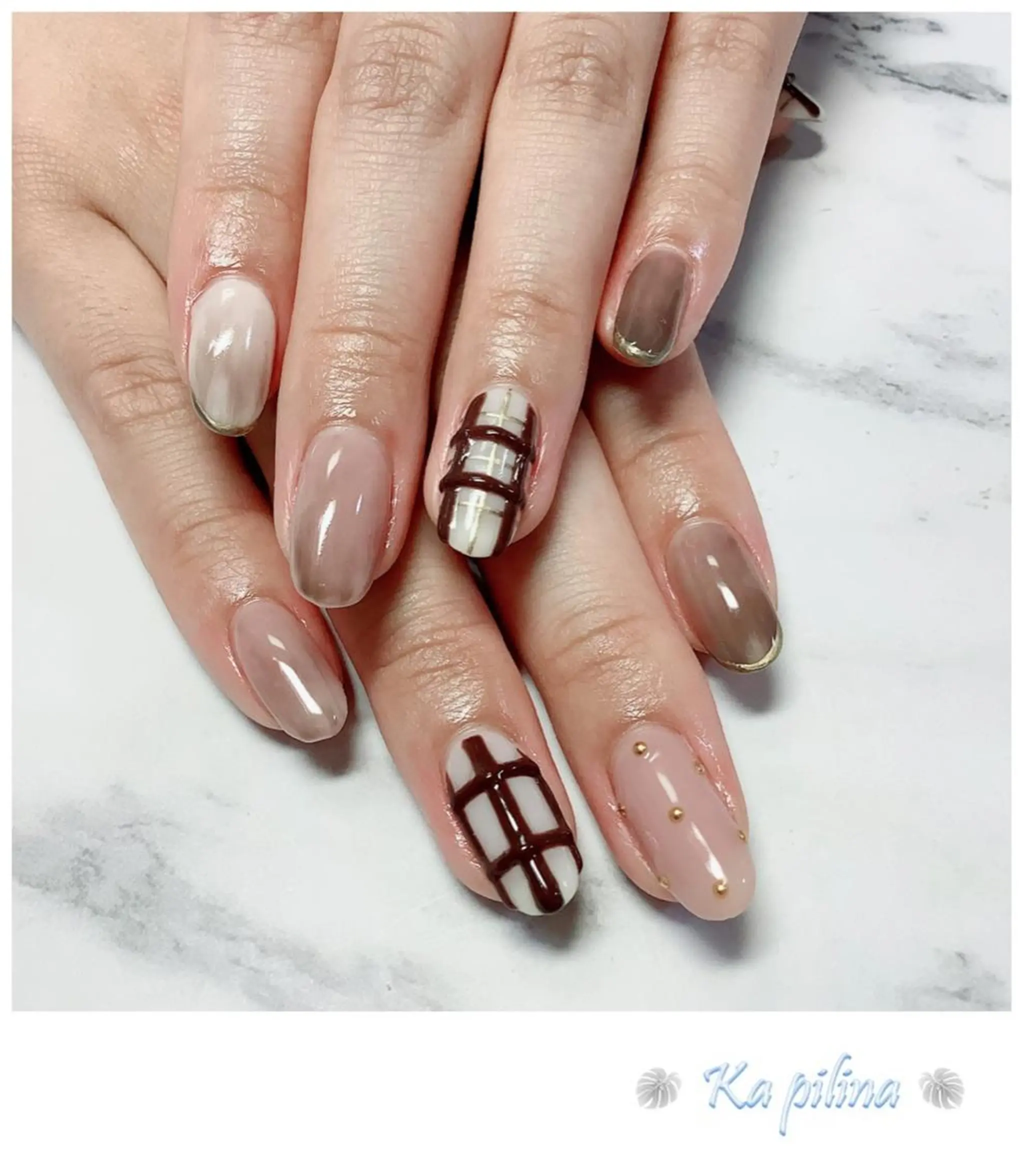 ネイル ニュアンスネイル ぷっくりネイル Nail salon Ka pilinaのネイルデザイン