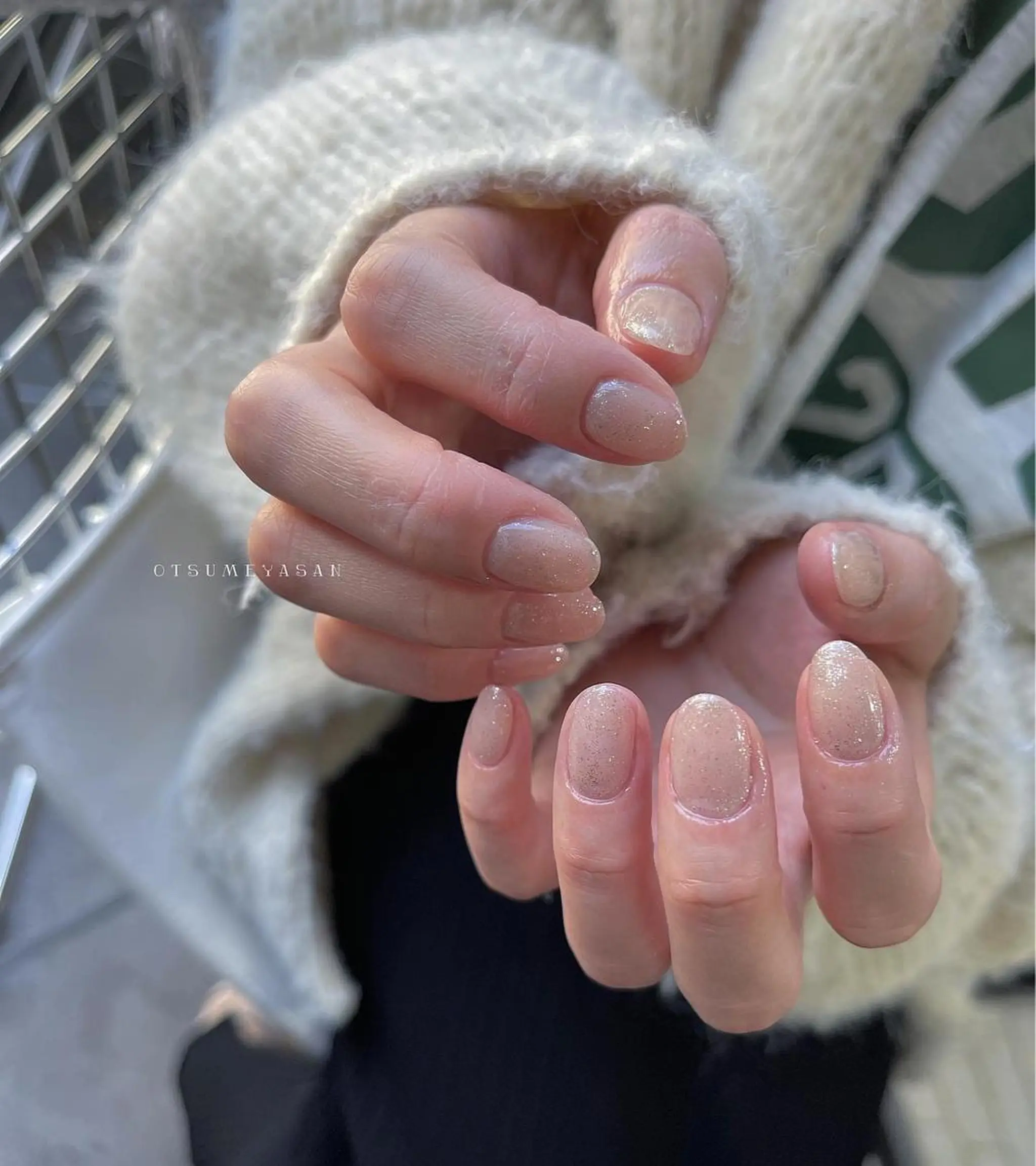 ネイル オーロラネイル ブルー ジェルネイル 韓国ネイル マグネットネイル otsumeyasan所属・わたなべ ちかのネイルデザイン