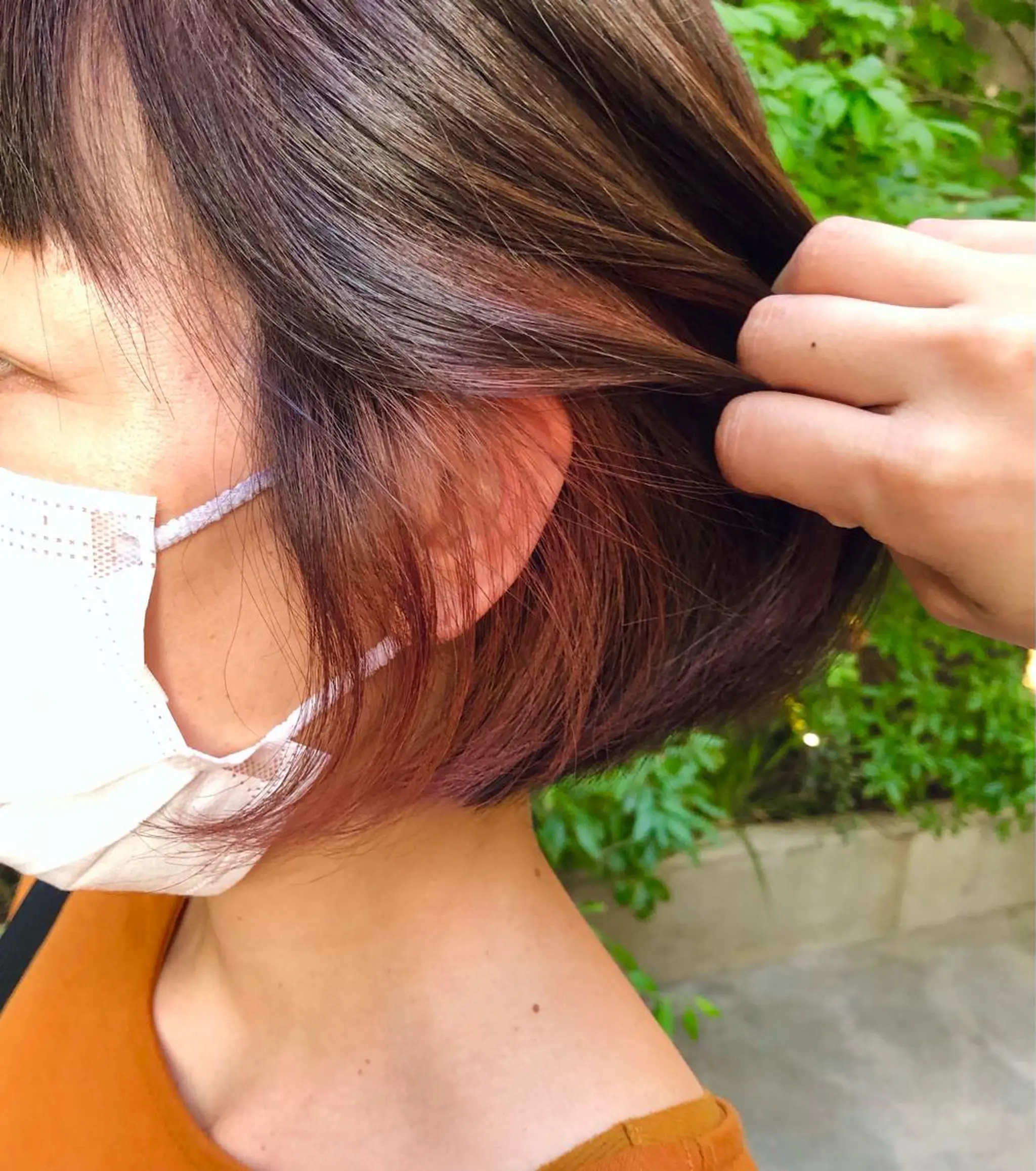 ショート カラー イヤリングカラー ピンクカラー ＰＯＲＴＥ　Ｈ所属・ポルトユイ エツのヘアスタイル