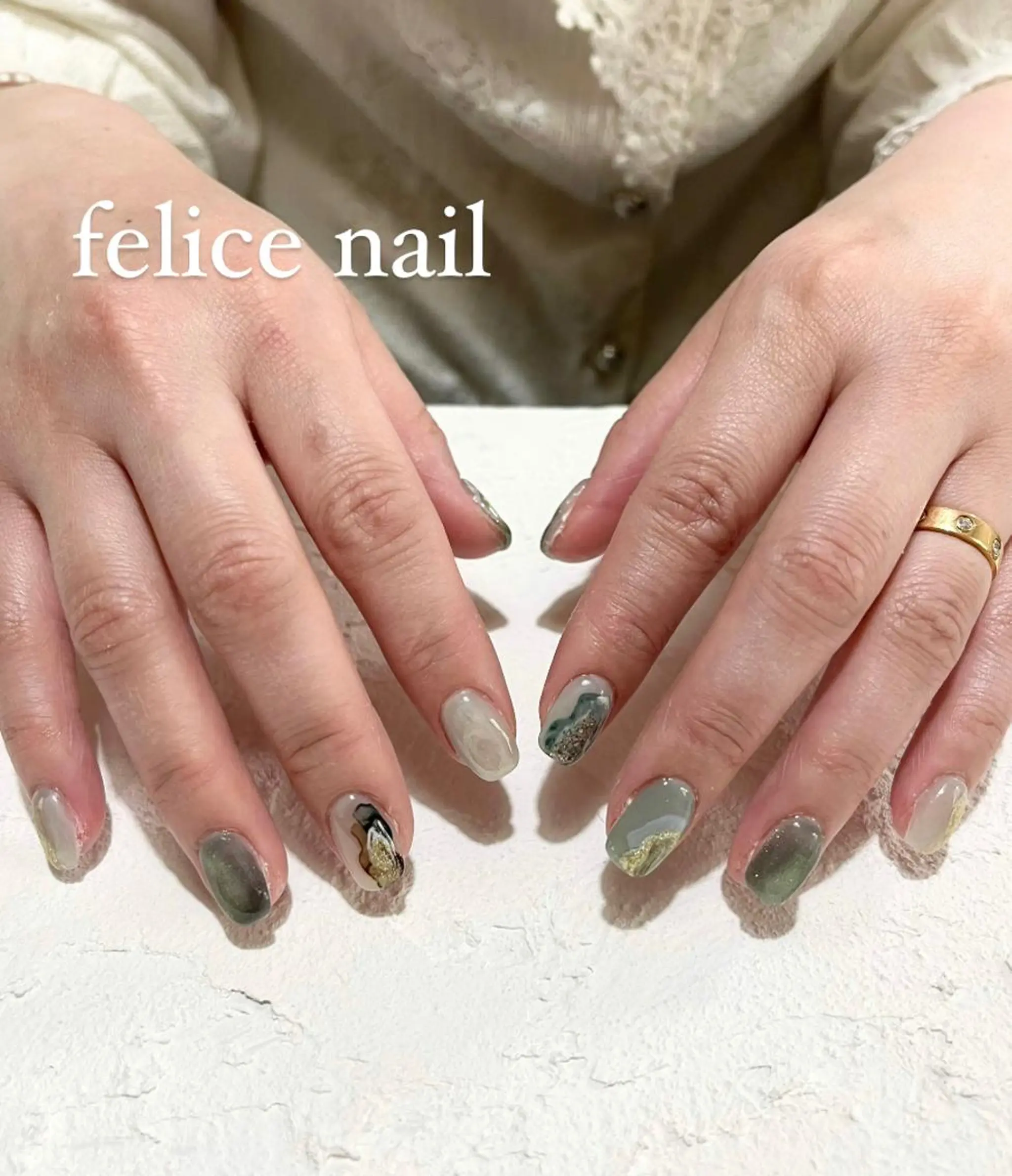 ネイル ジェルネイル マグネットネイル ニュアンスネイル オフィスネイル パラジェル felice nailのネイルデザイン