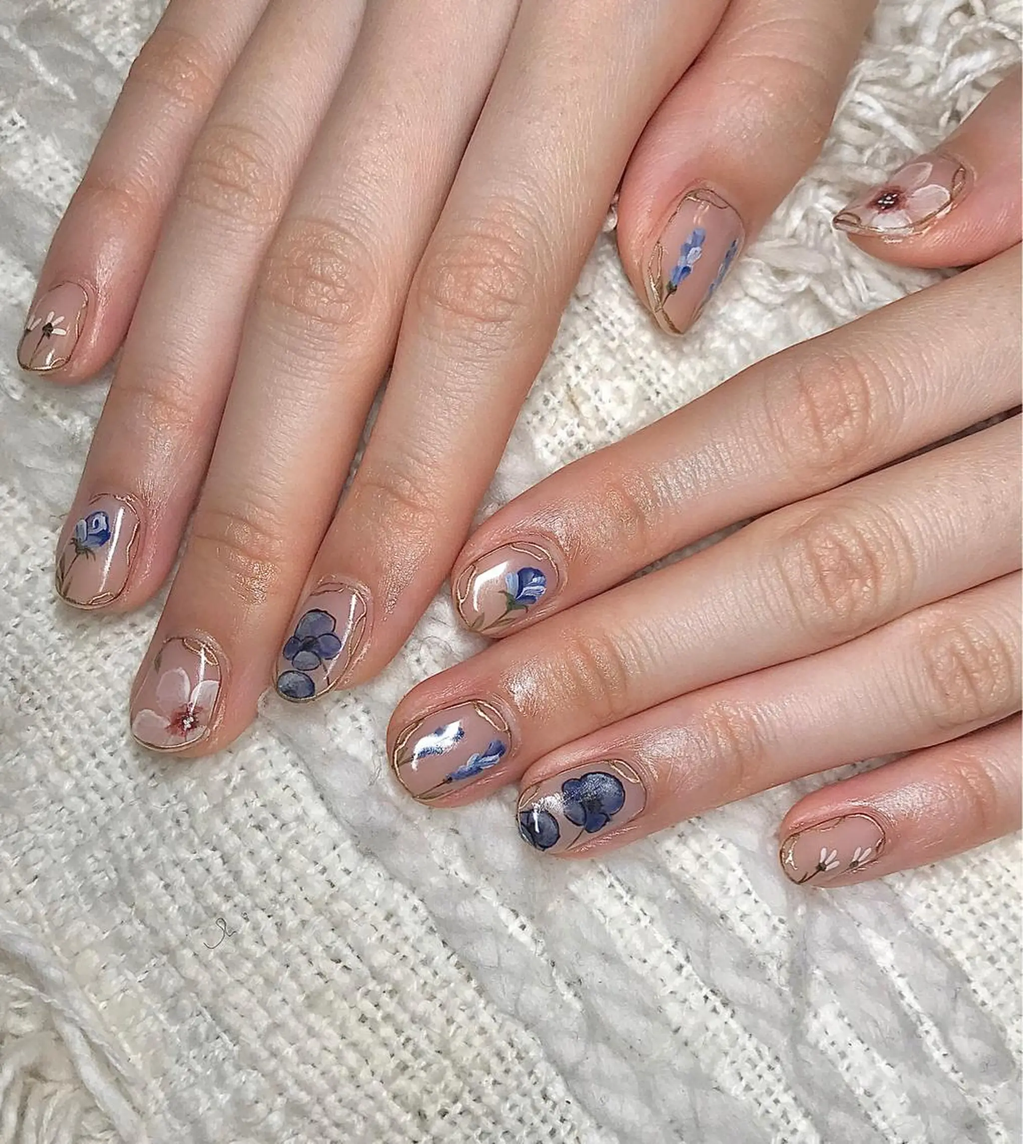 ショート カラー パーマ ヘアアレンジ メンズ ネイル マツエク・マツパ フラワーネイル nail&eye Aoのマツエク・マツパデザイン