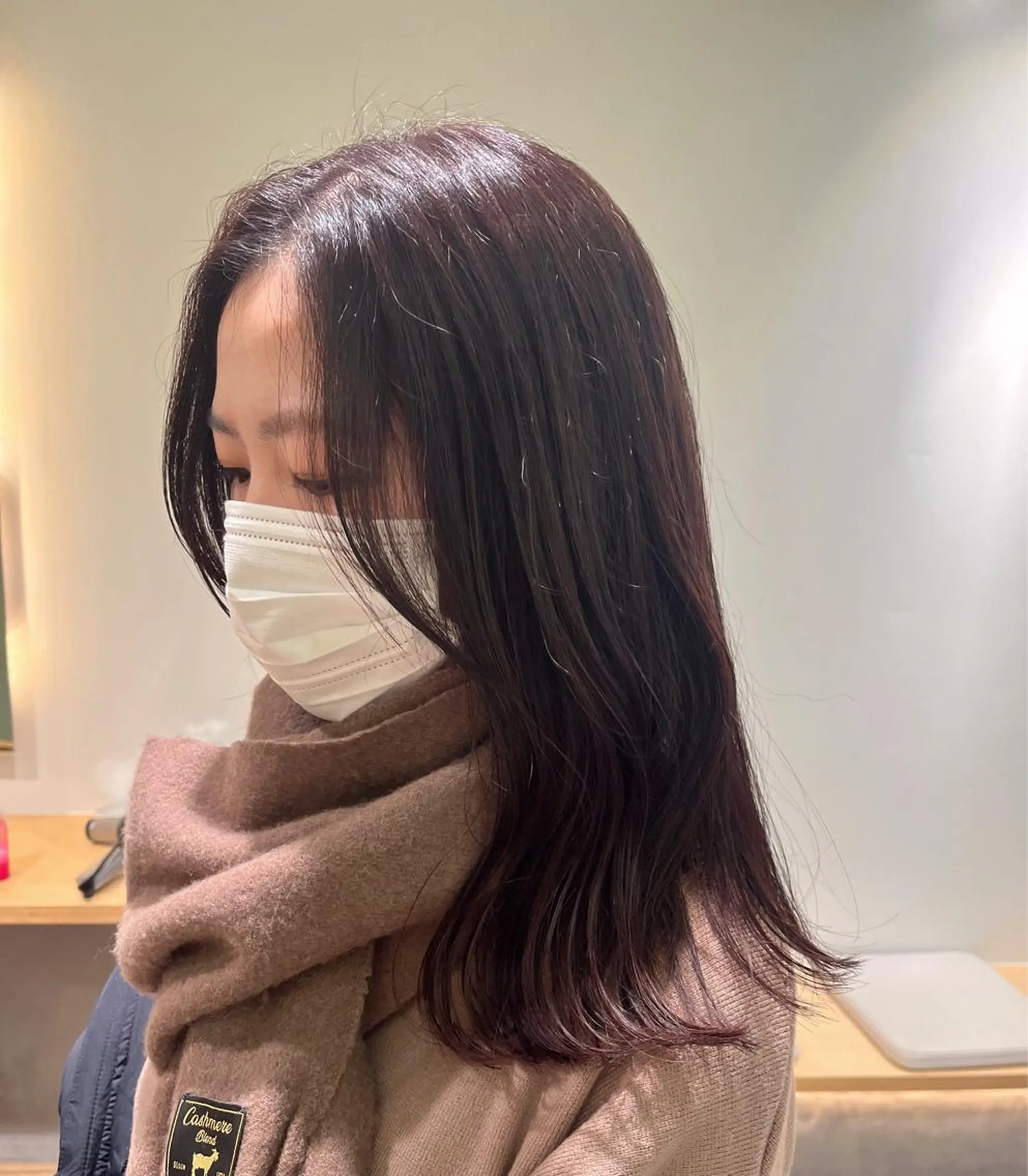 ロング カラー ココアグレージュ グレージュ 村松 萌のヘアスタイル