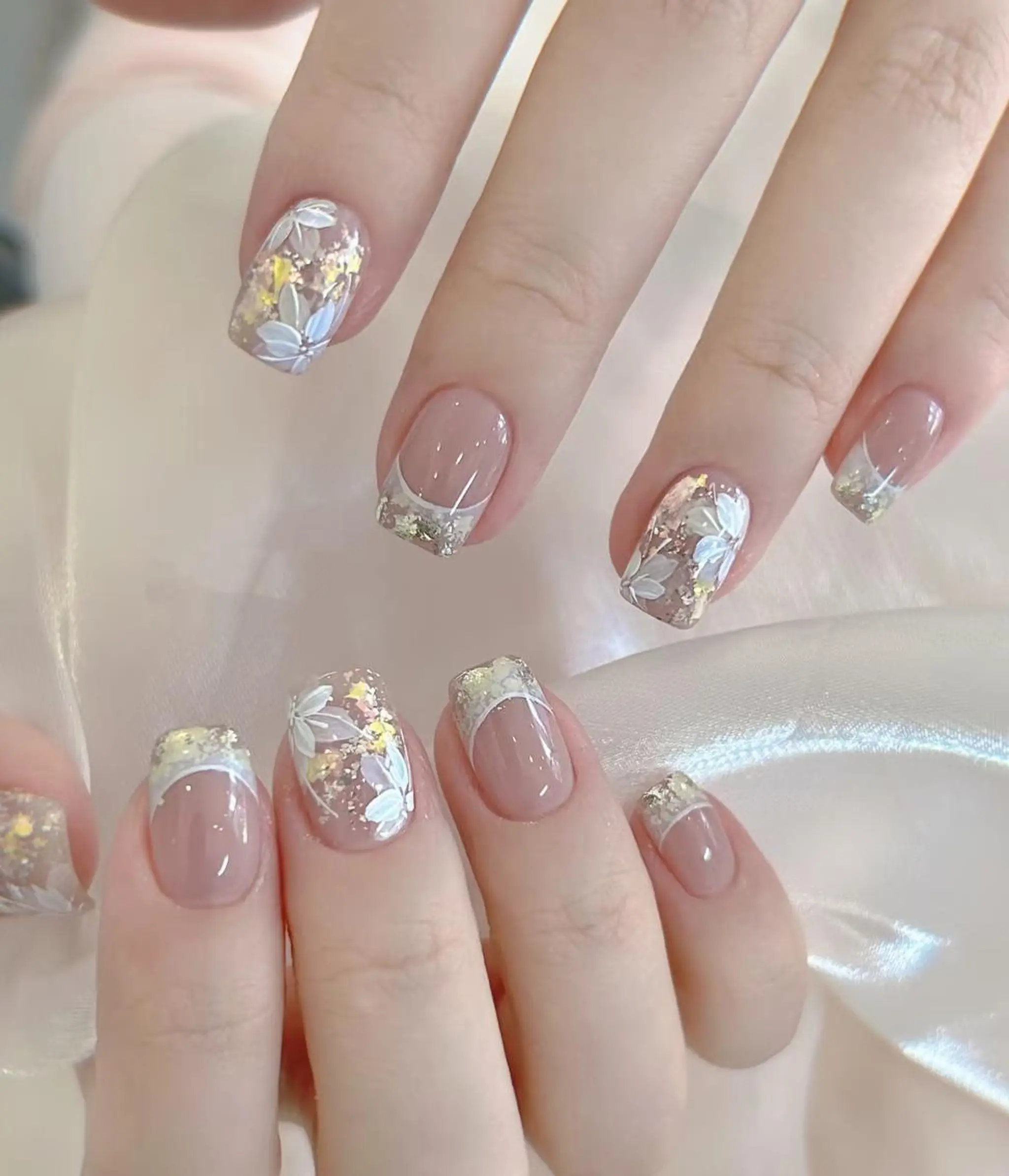 ネイル アートネイル 持ち込み ニュアンスネイル ストーンネイル Yosora nailのネイルデザイン