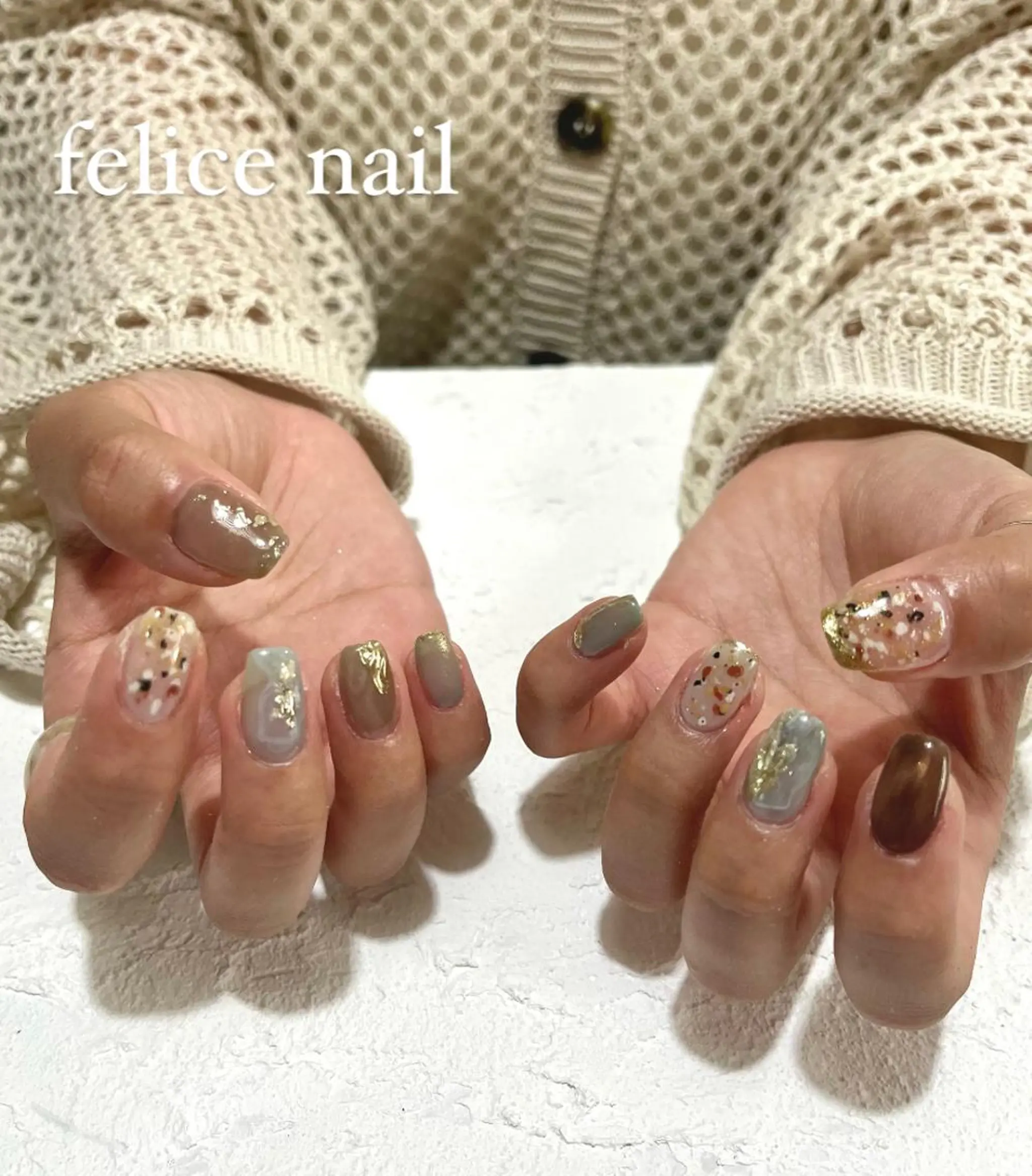 ネイル マグネットネイル ニュアンスネイル オフィスネイル felice nailのネイルデザイン