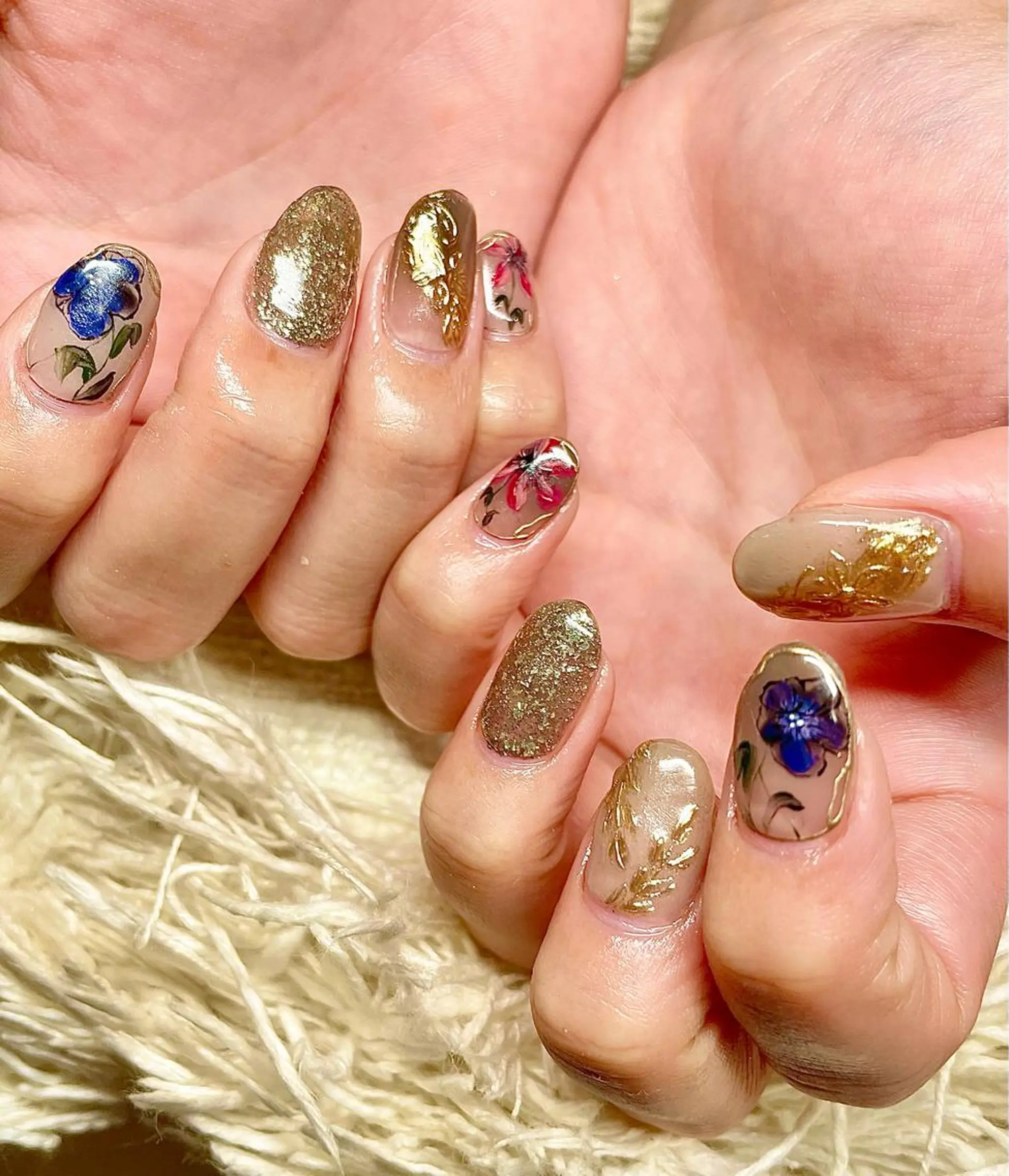 ミディアム カラー パーマ ヘアアレンジ メンズ キッズ ネイル マツエク・マツパ フラワーネイル ミラーネイル nail&eye Aoのマツエク・マツパデザイン