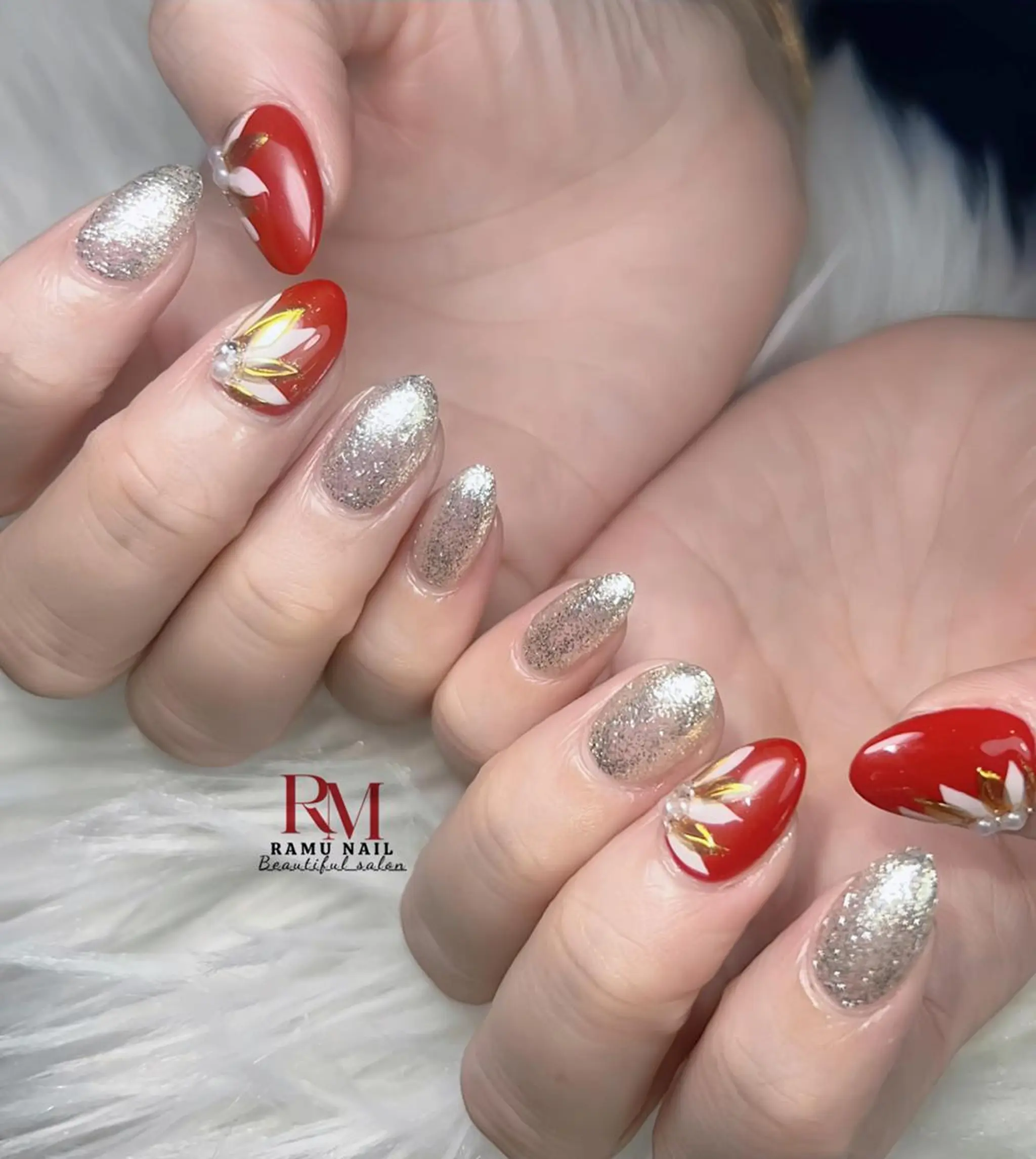 ネイル アートネイル チークネイル 長さ出し フレンチネイル グラデーション ハンドネイル RAMU_Nail 池袋店のネイルデザイン