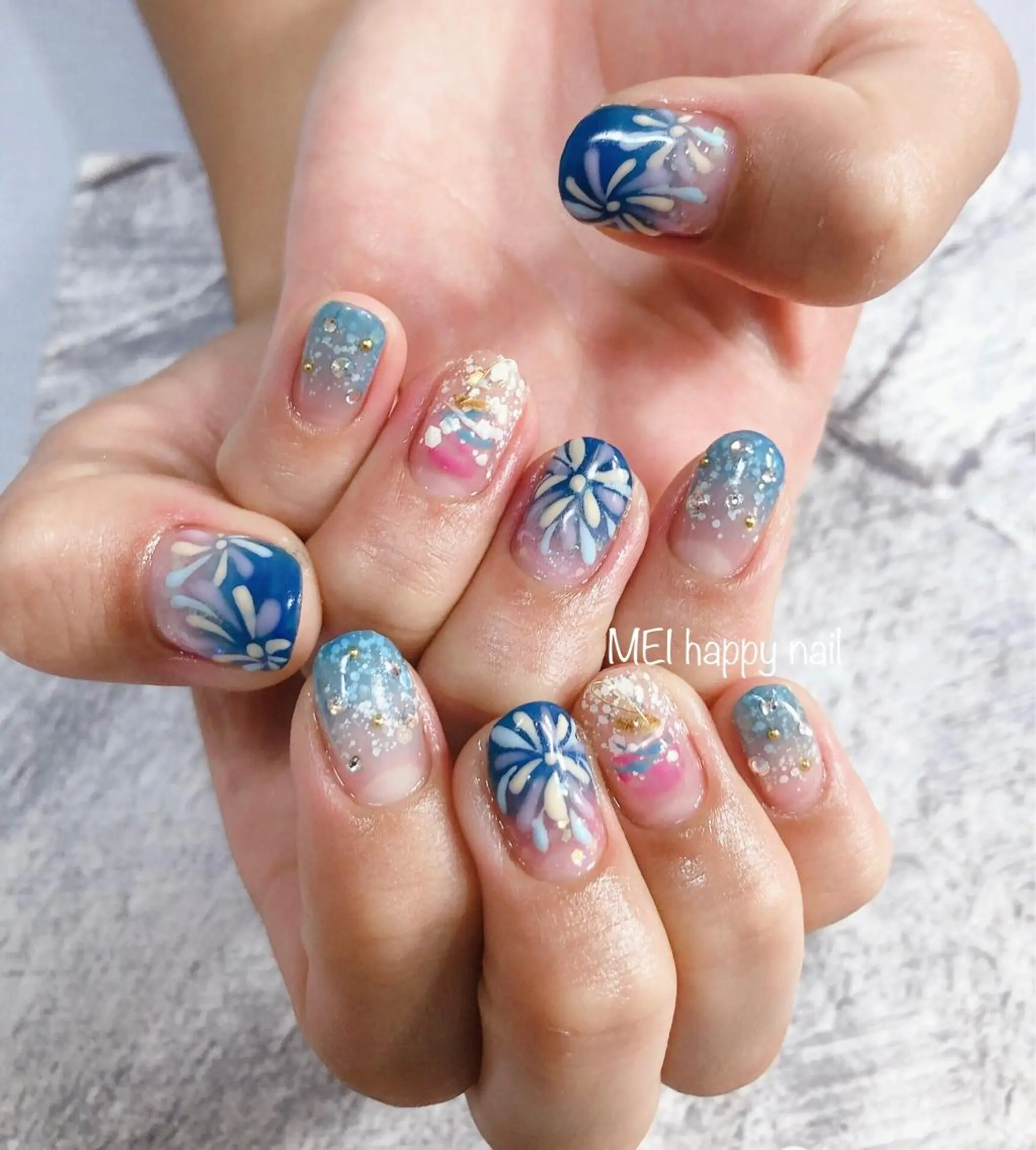 ネイル 北浦和 自爪育成ケアのネイルデザイン