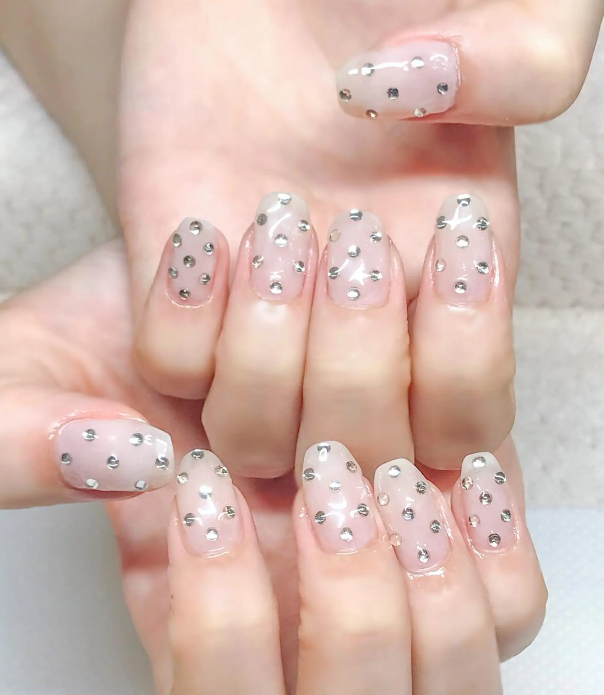 ネイル アートネイル ドット ジェルネイル キラキラネイル 韓国ネイル Nyanco Nailのネイルデザイン