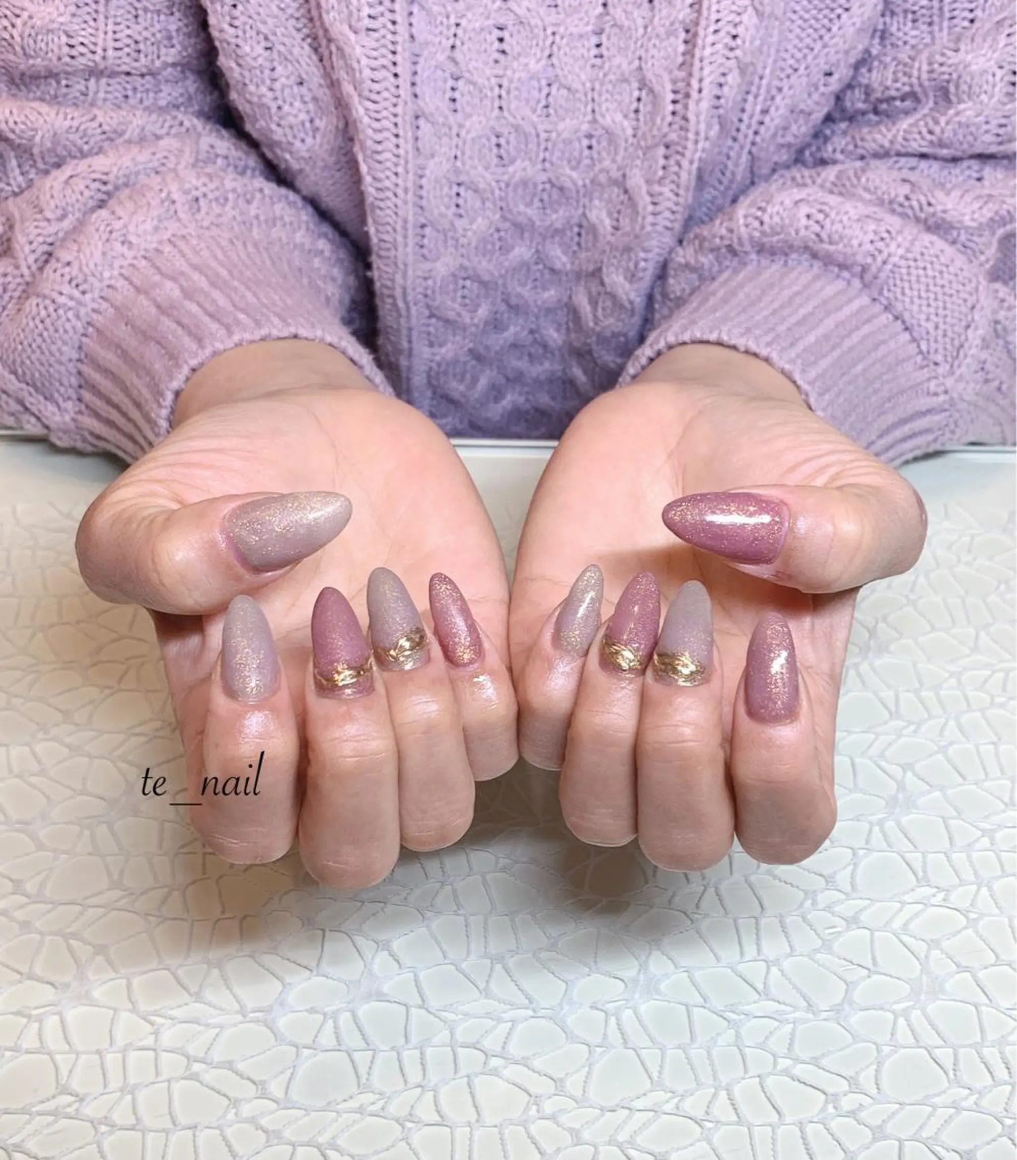 ネイル アートネイル マットネイル ミラーネイル ｔe_ nailのネイルデザイン