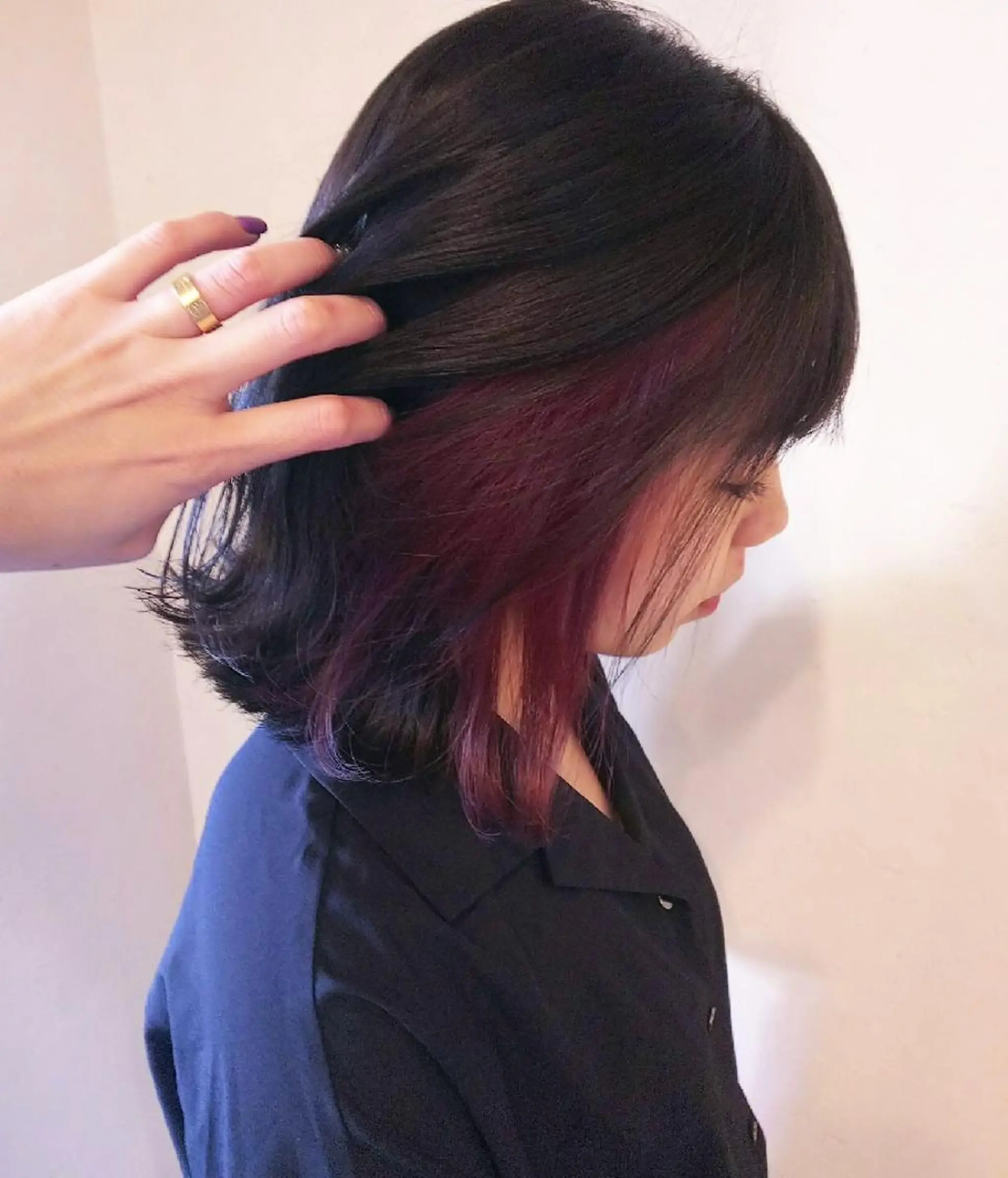 カラー ミディアム レッドカラー JIL BLAN 京都所属・RU RIのヘアスタイル