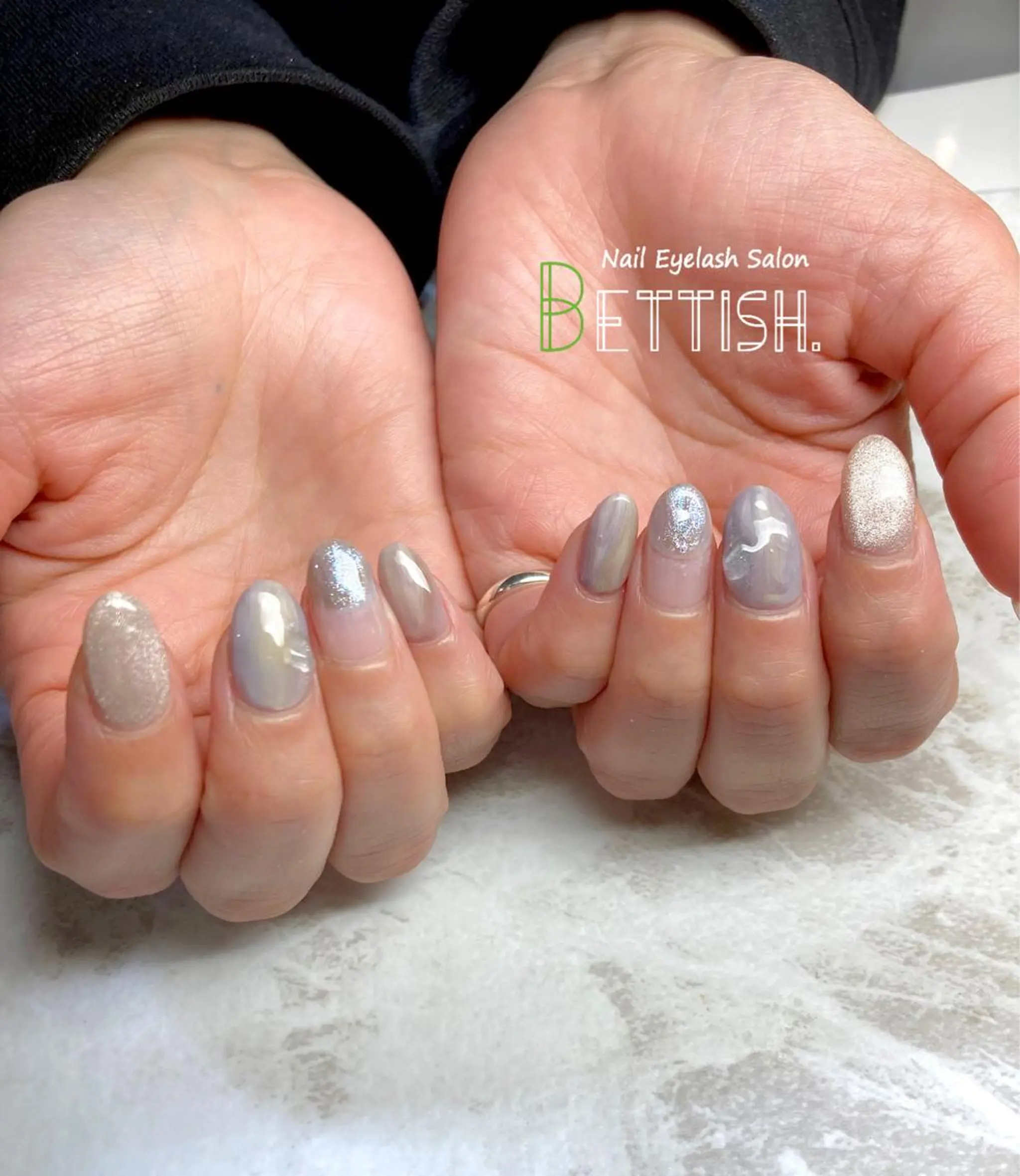 ネイル ブルー パープル 黄色 ハンドネイル BETTISH. KUMIKO☺︎︎のネイルデザイン