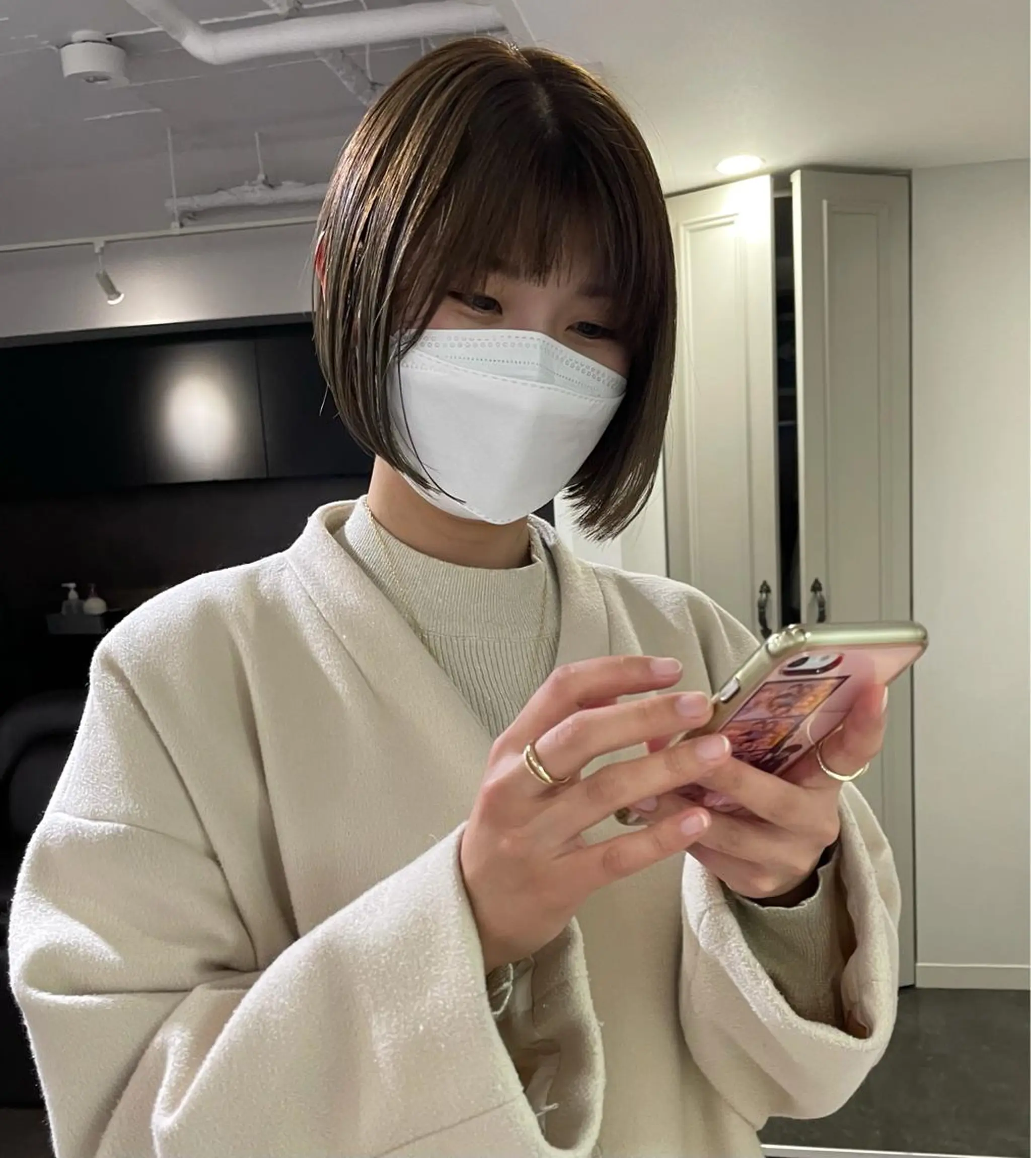 ショート カラー インナーカラー ボブ パーマ＊ 顔まわり似合わせのヘアスタイル