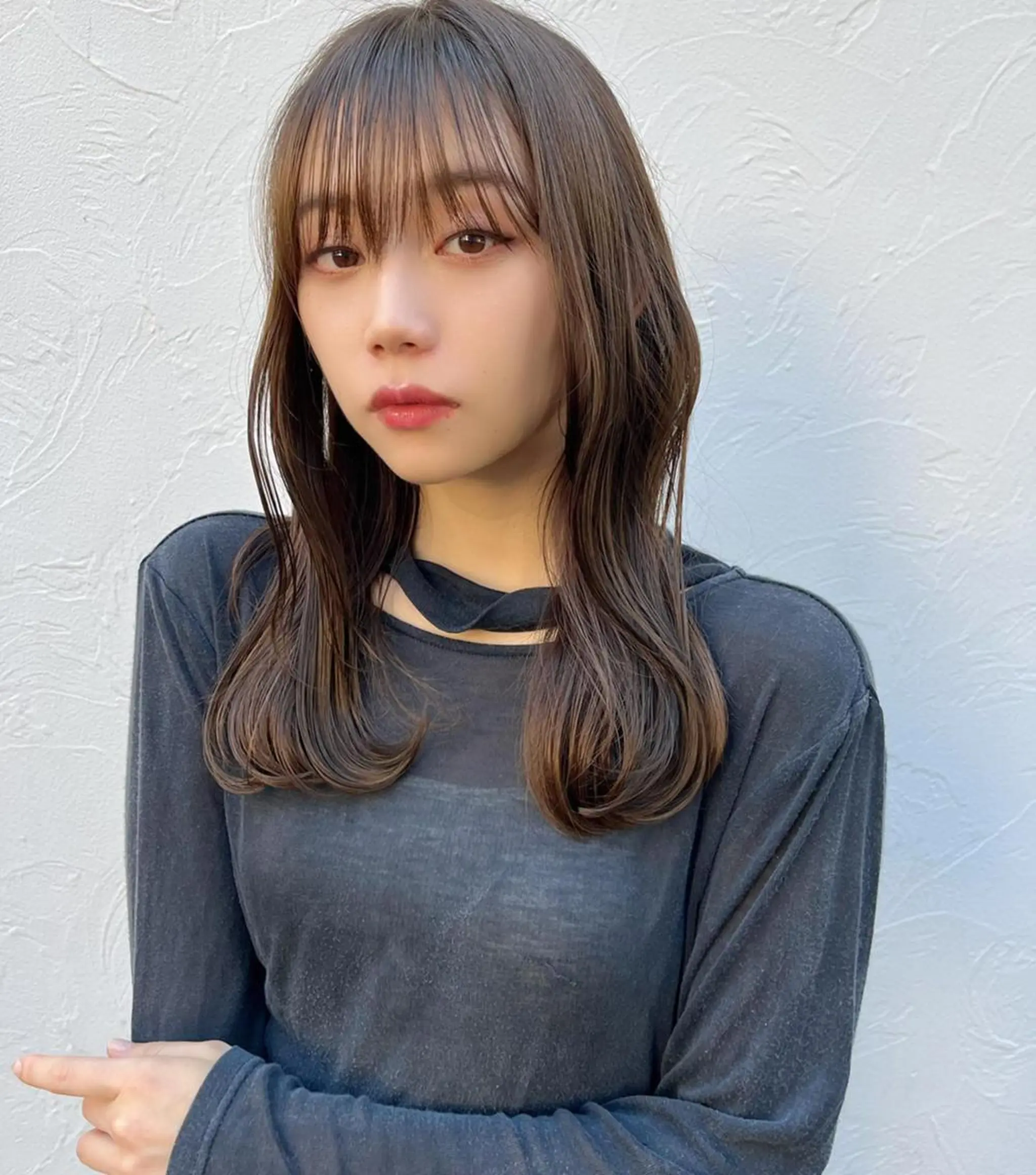 ミディアム カラー ヘアアレンジ 韓国風カラー くびれヘア くせ毛 髪質改善 ヨシンモリ 韓国/髪質改善💘 櫻井かれんのヘアスタイル