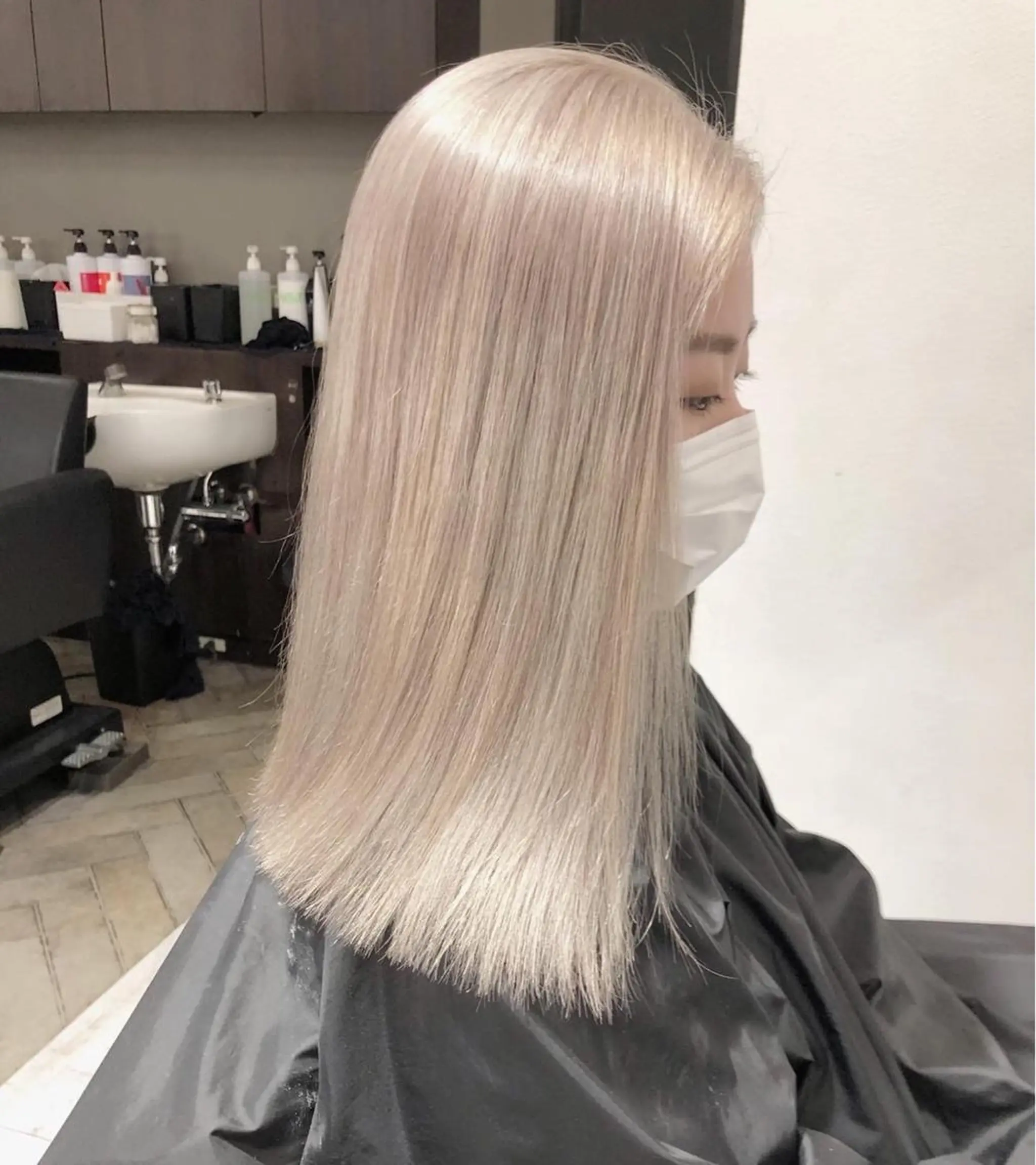 セミロング カラー ヘアアレンジ トリートメント AiM エイム　韓国レイヤーのヘアスタイル