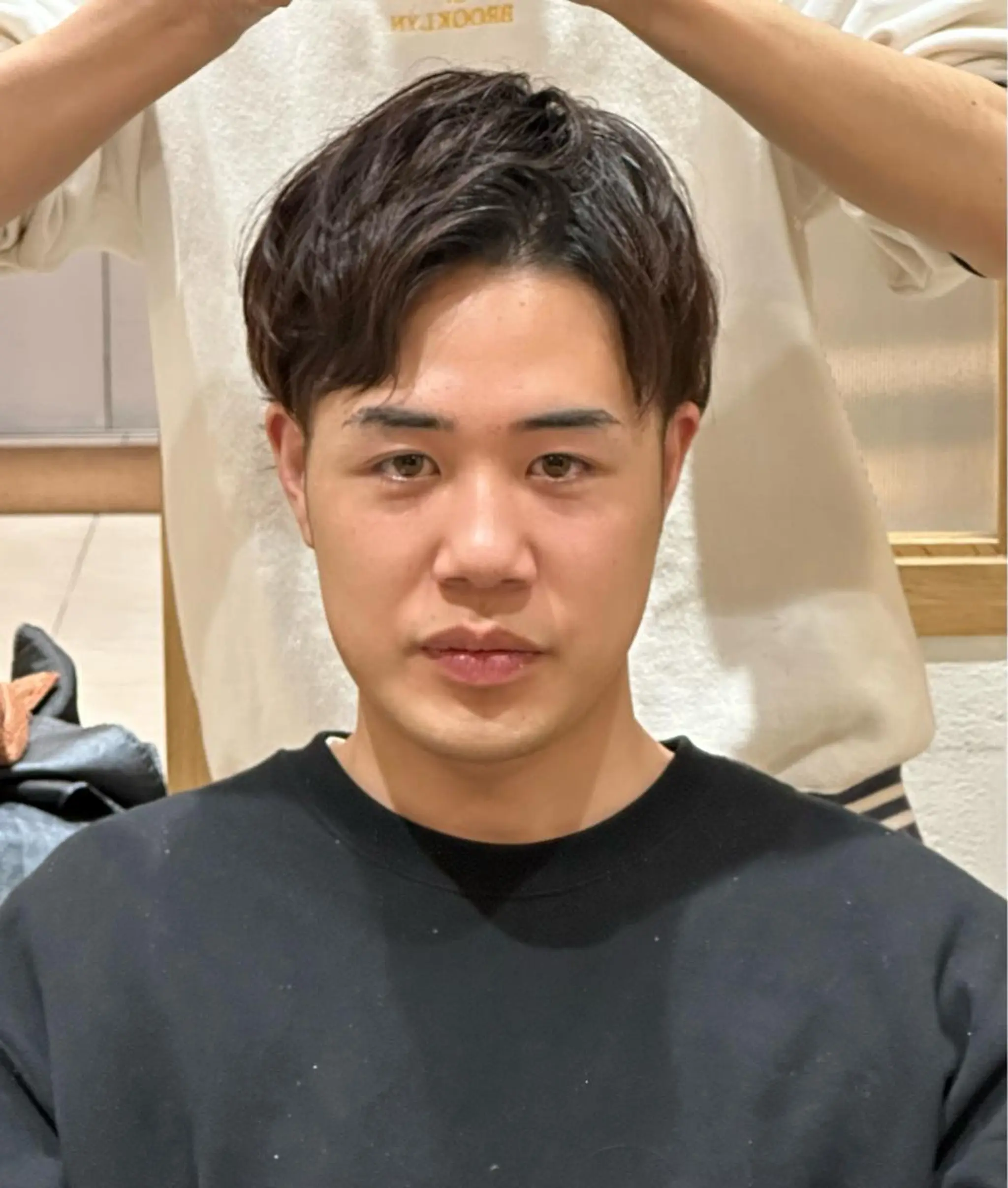 ショート メンズ Geniee horie所属・ともや 髪質改善縮毛矯正のヘアスタイル