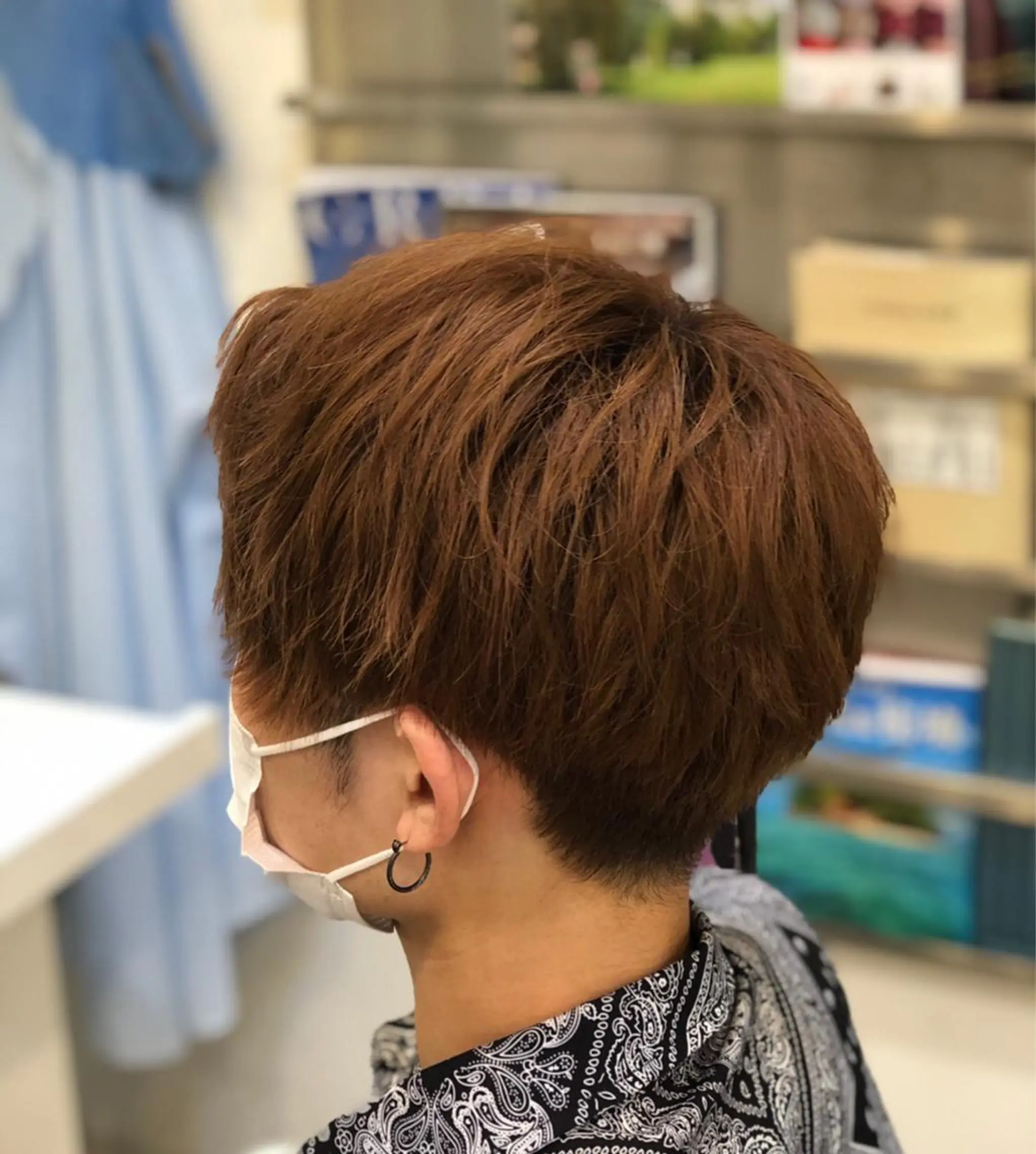 ショート カラー メンズ 縮毛矯正　野口 恵のヘアスタイル