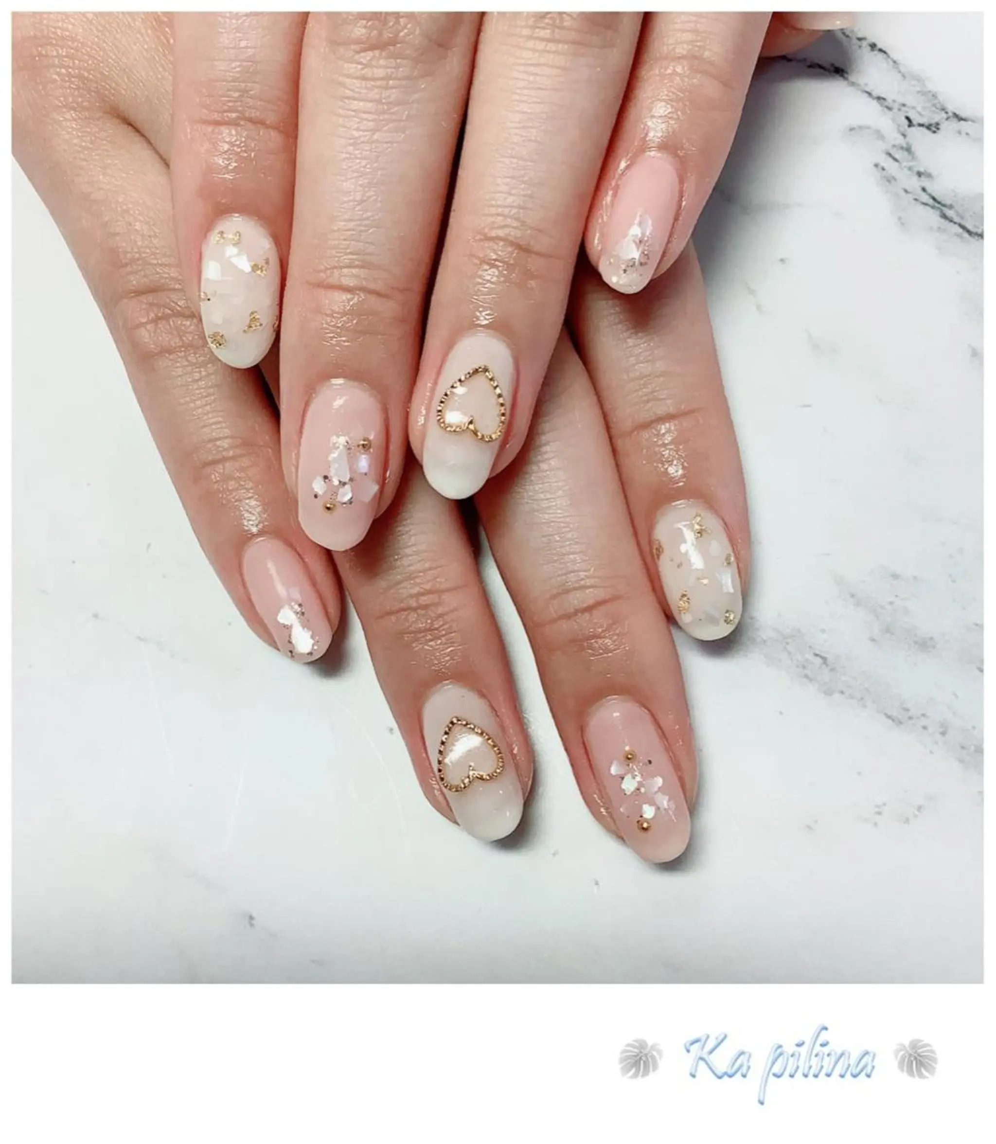ネイル ニュアンスネイル ピンク ホワイト Nail salon Ka pilinaのネイルデザイン