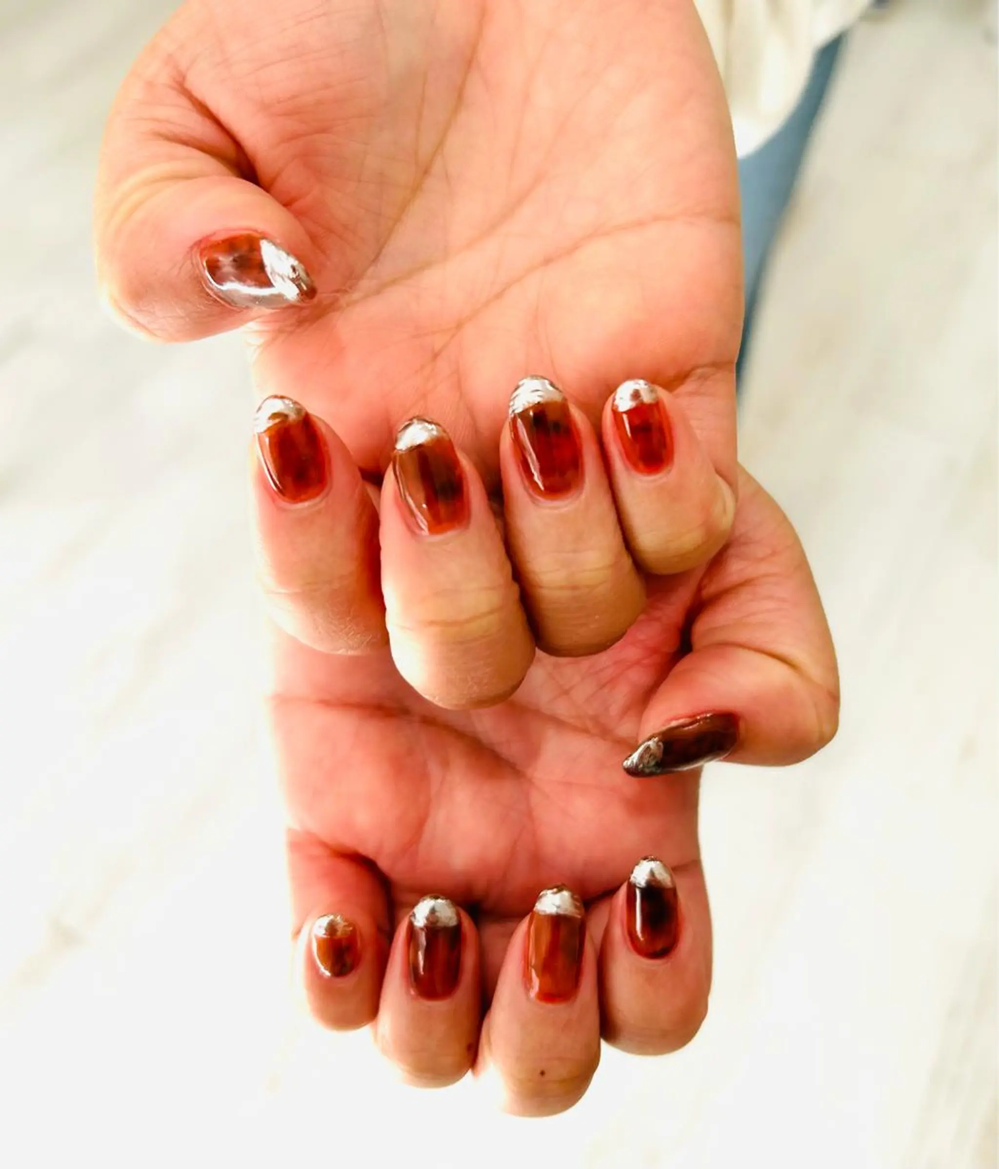 ネイル フラッシュネイル フレンチネイル ラメ(グリッター) ラメグラデーション マグネットネイル Ｈ3（エイチスリー）所属・H3 hitoのネイルデザイン